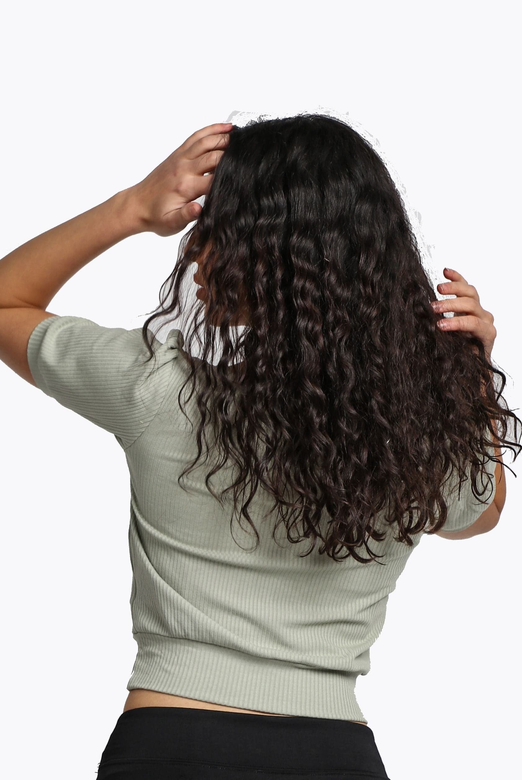 ميكا بلوزة سادة مضلعة بأكمام قصيرة نسائية