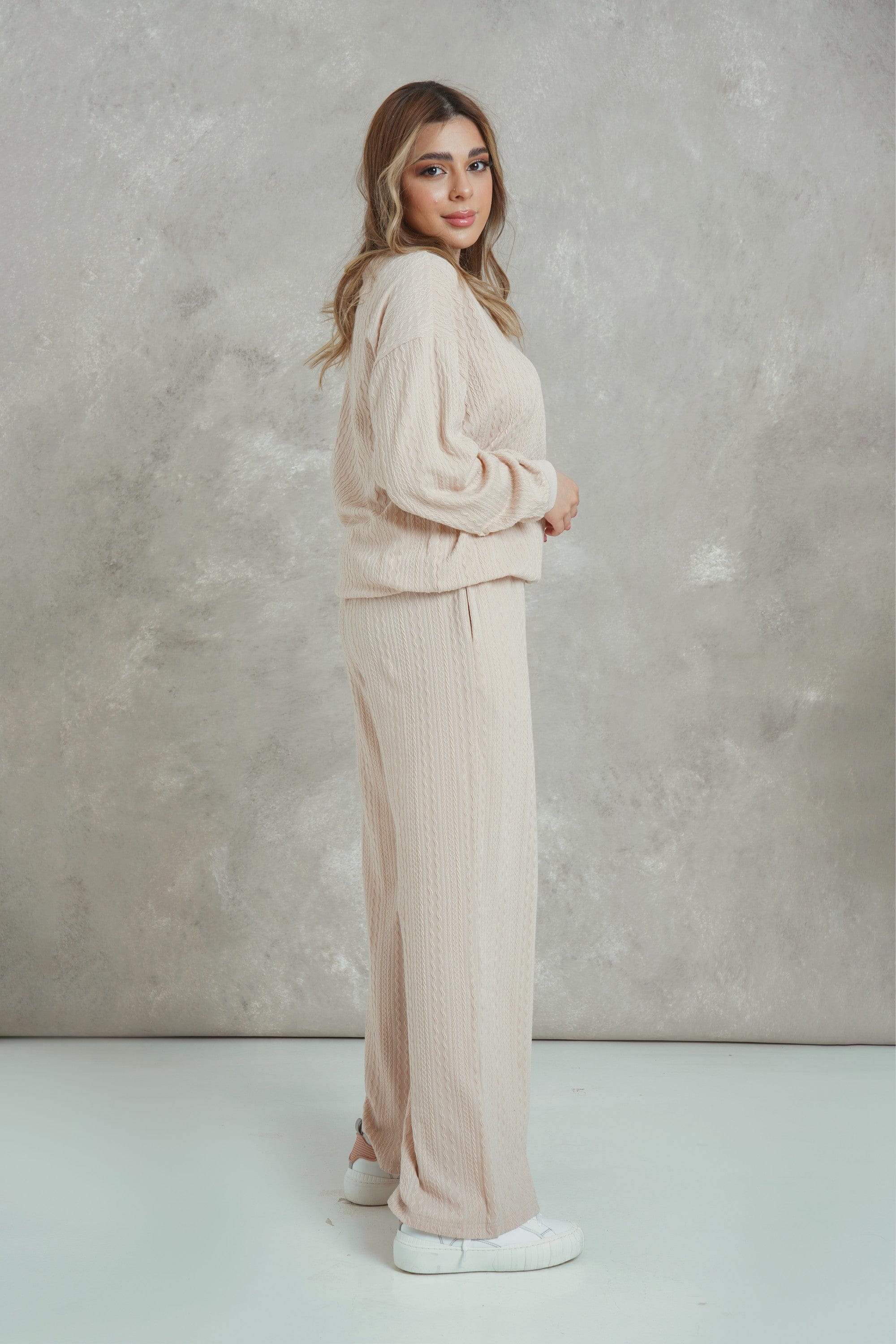 ميكا بنطلون واسع بجيوب طويل نسائي