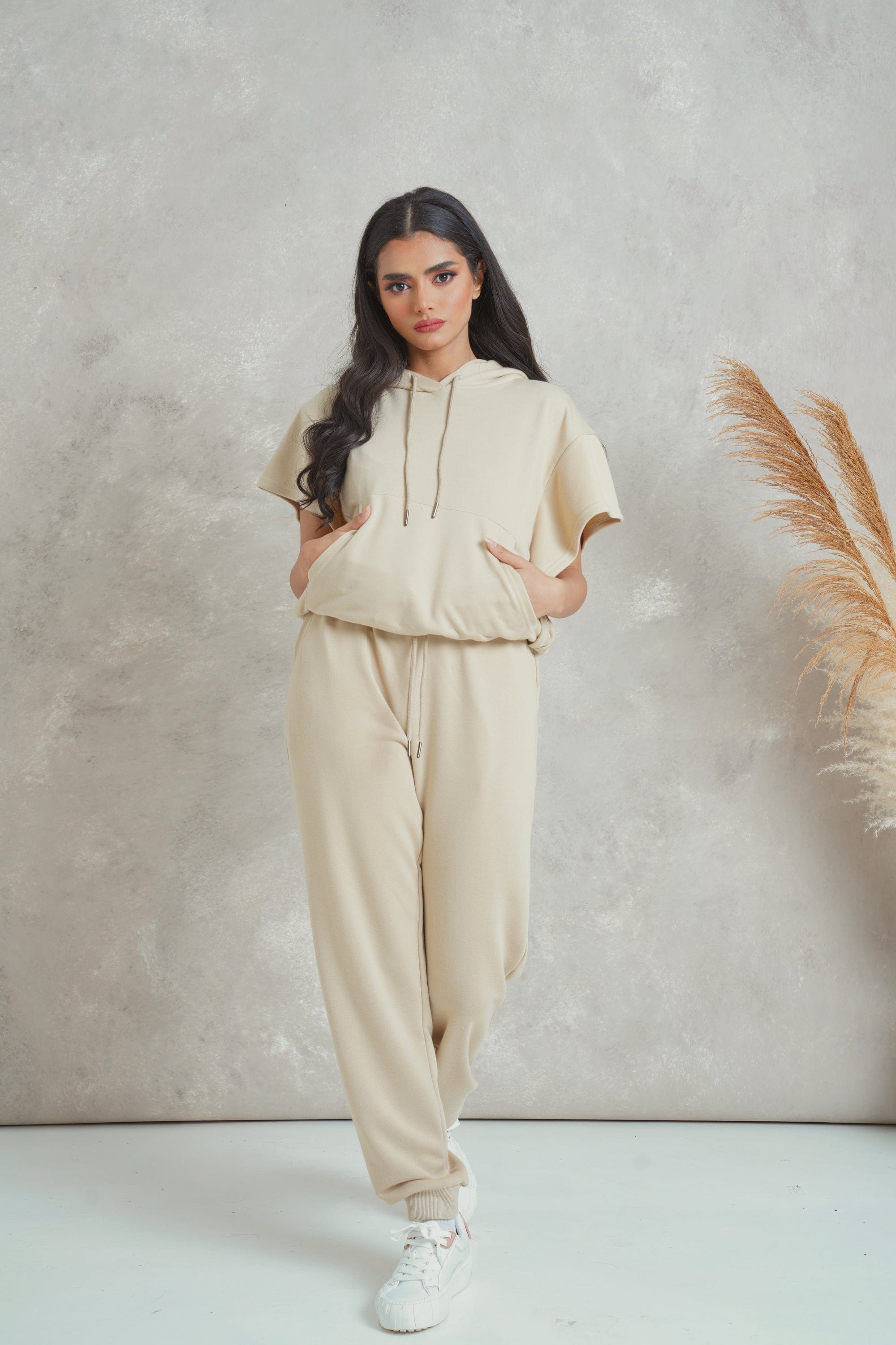 ميكا بنطلون سويت بانتس طويل مع اسوار مطاط على الكاحل نسائي