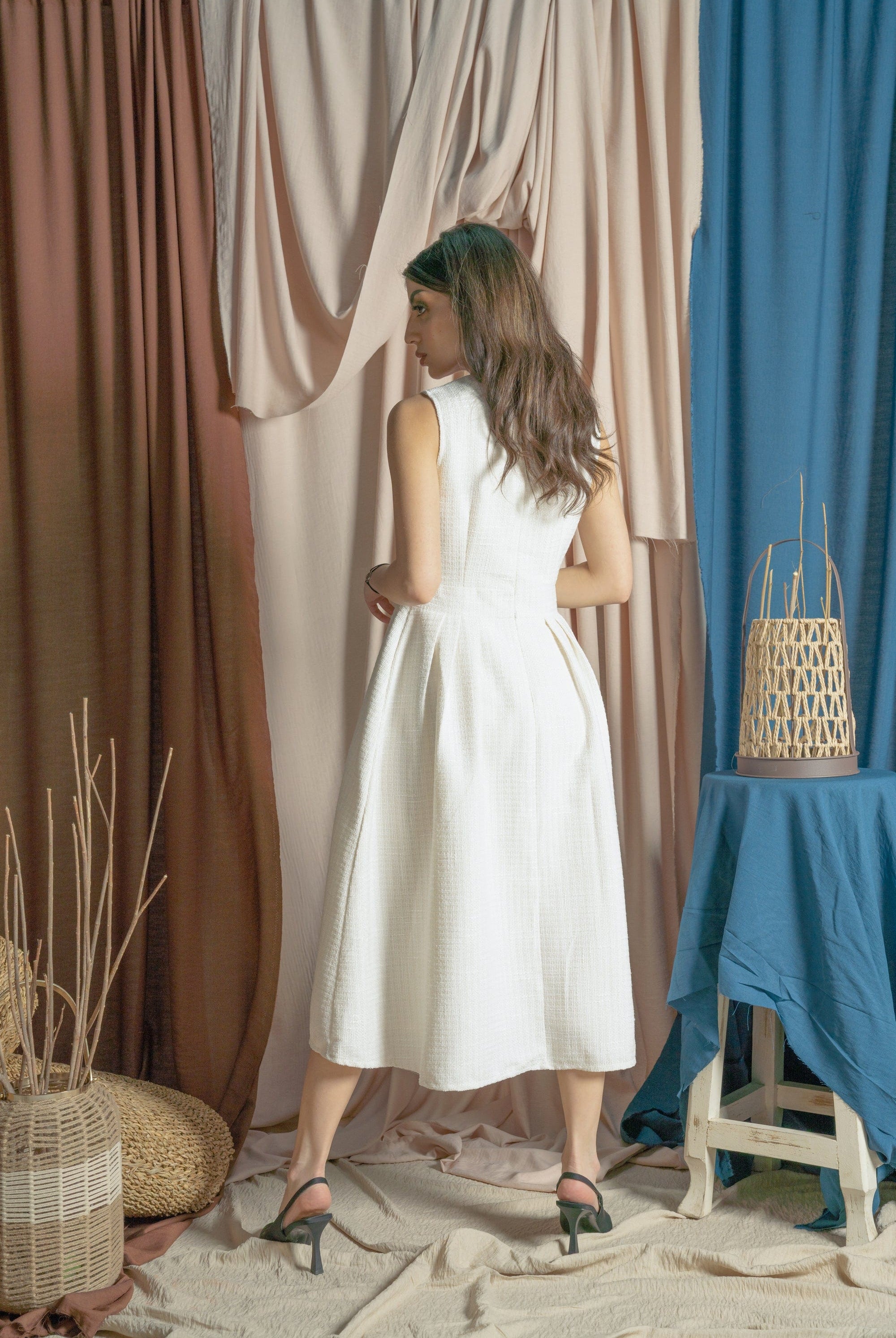 ميكا فستان صوف ميدي نسائي كاروهات