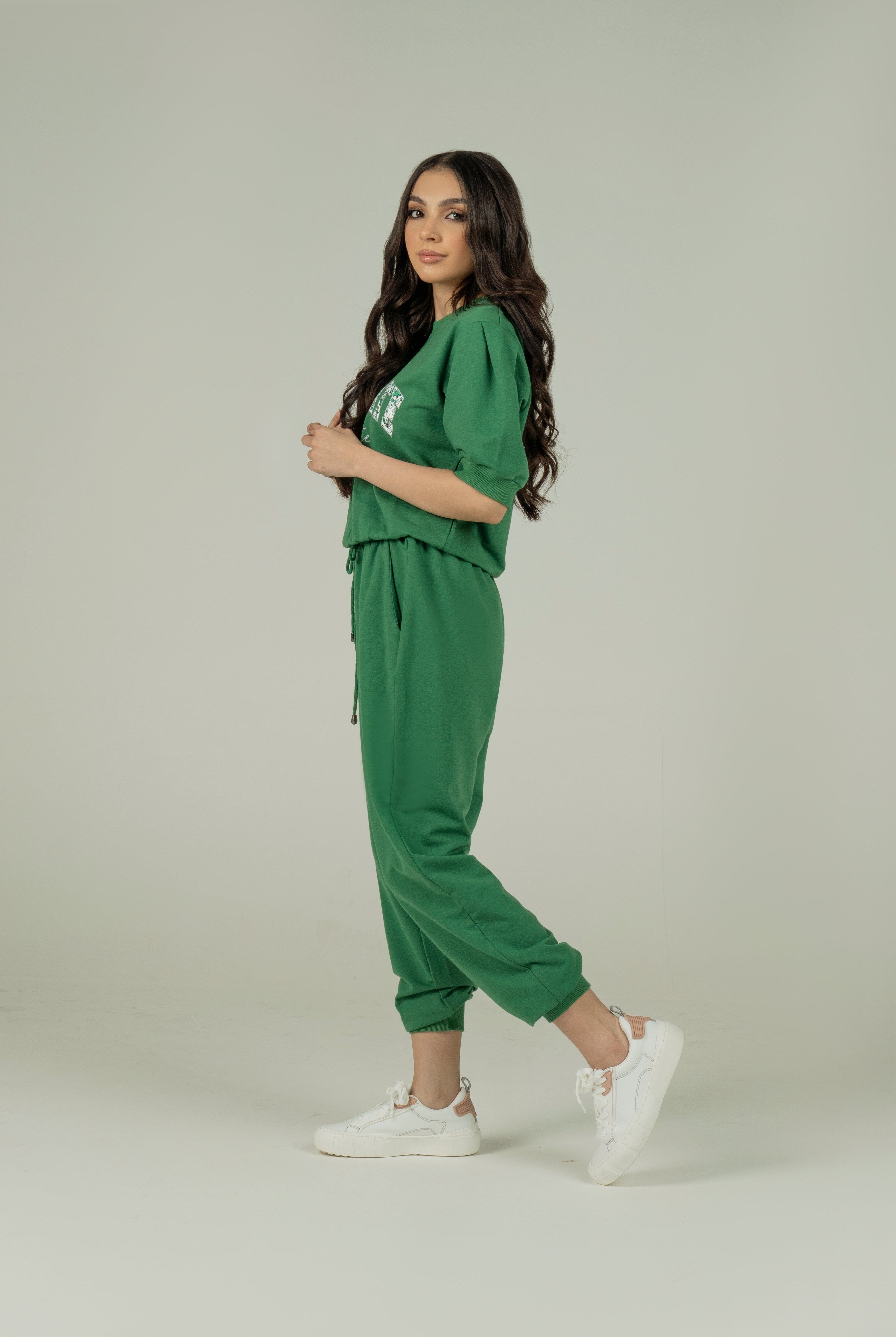 ميكا بنطلون سويت بانت رياضي برباط على الخصر طويل نسائي