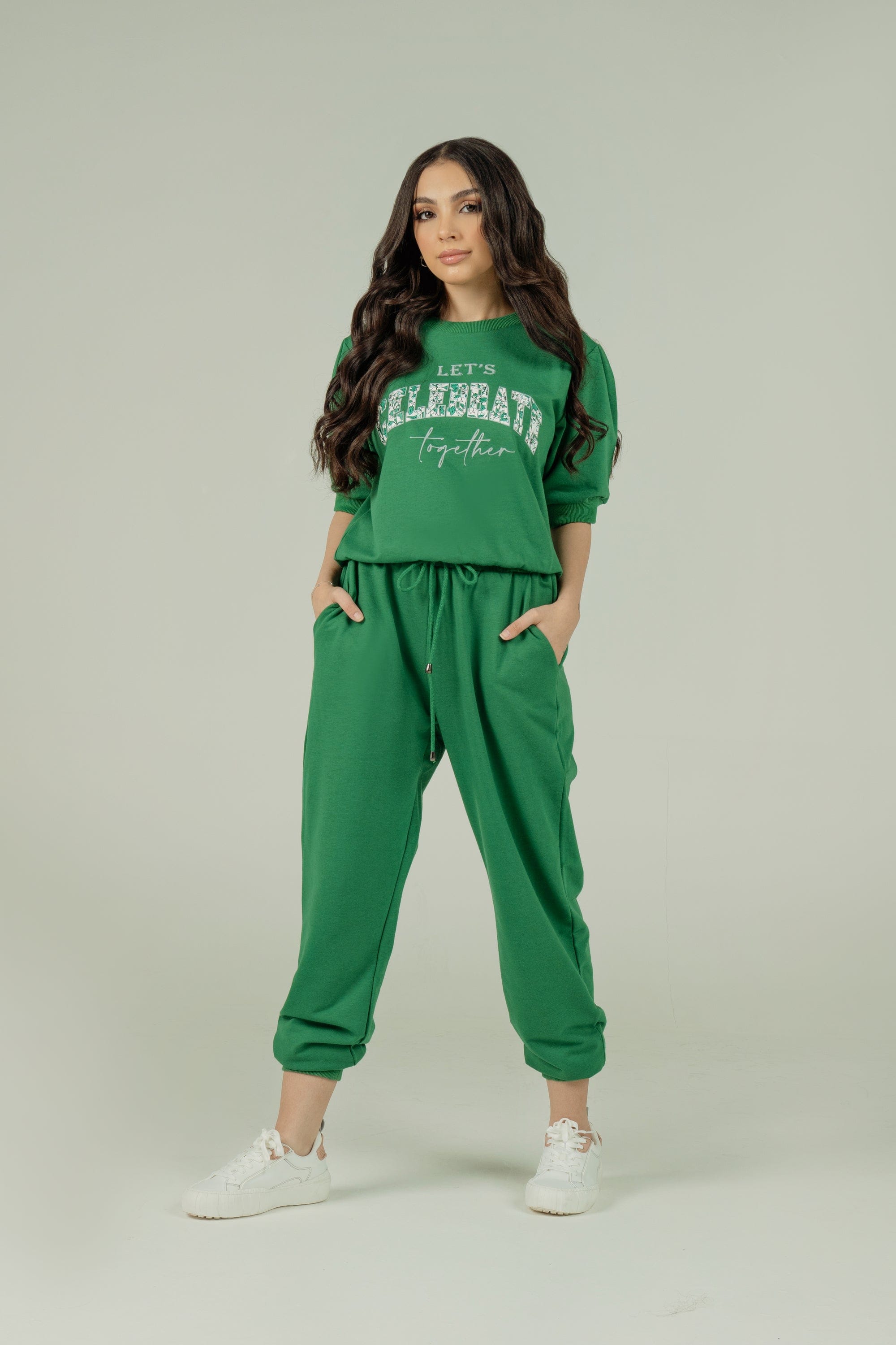 ميكا بنطلون سويت بانت رياضي برباط على الخصر طويل نسائي