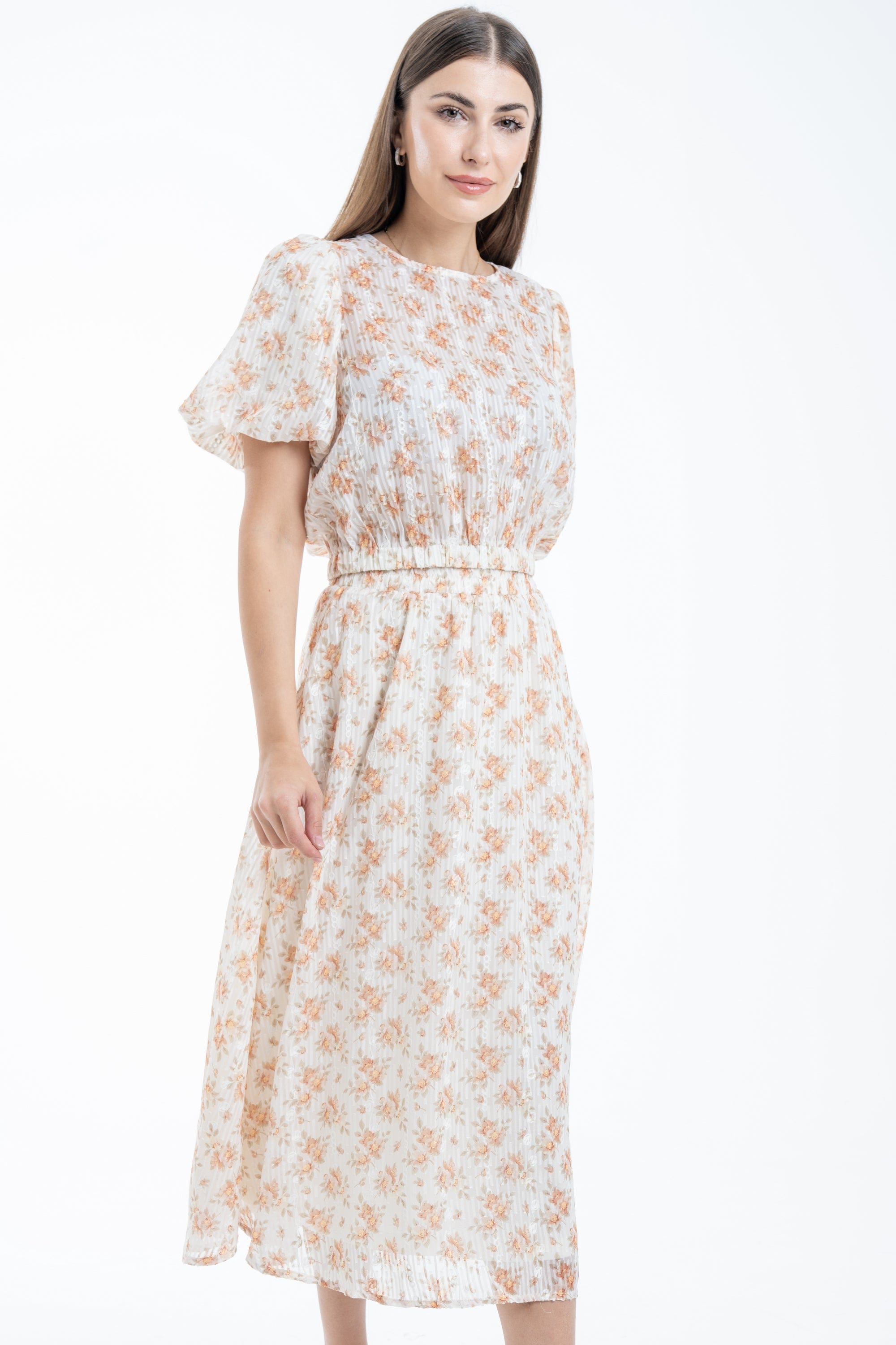 ميكا تنورة ميدي خصر مرتفع واسع نسائي