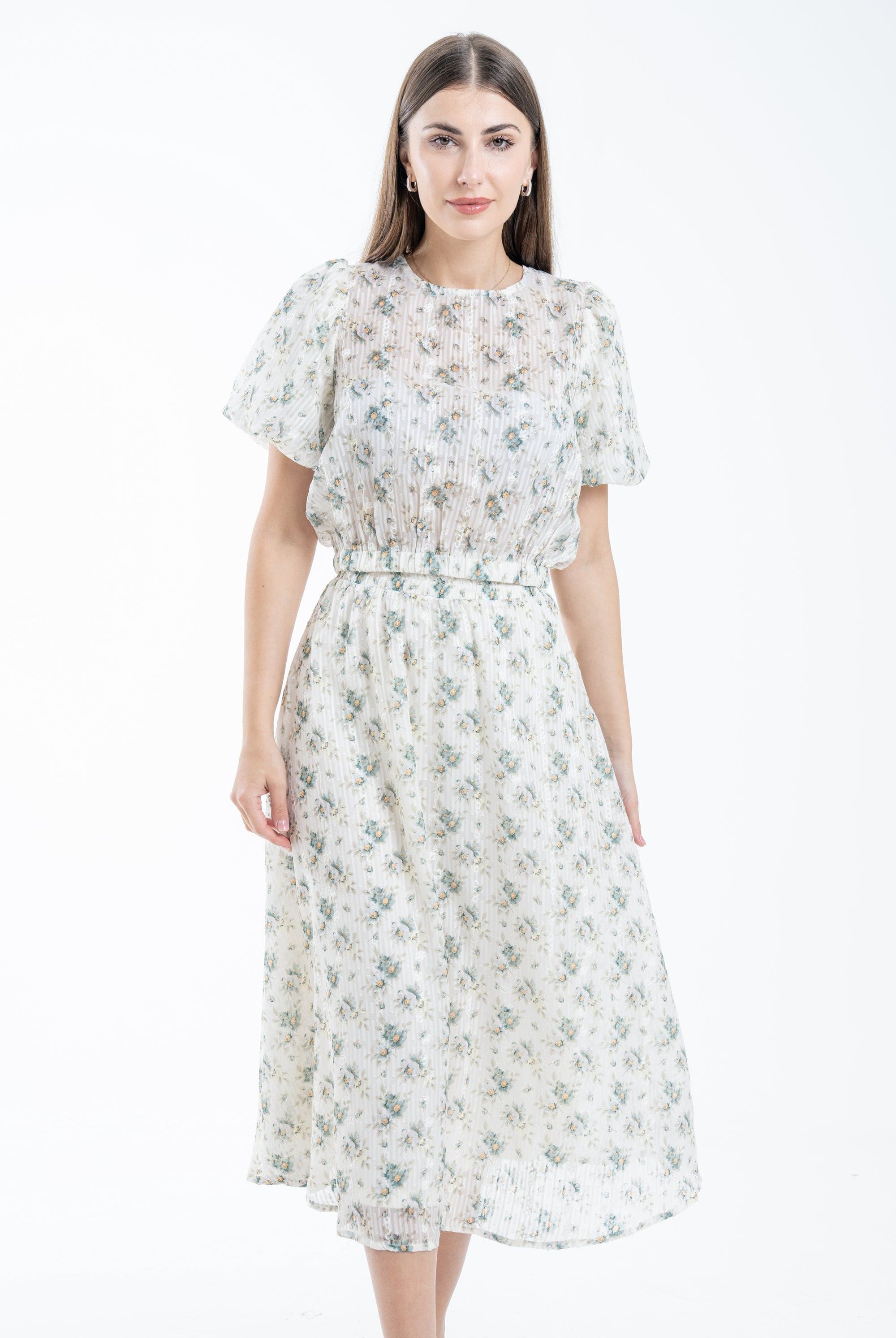 ميكا تنورة ميدي خصر مرتفع واسع نسائي