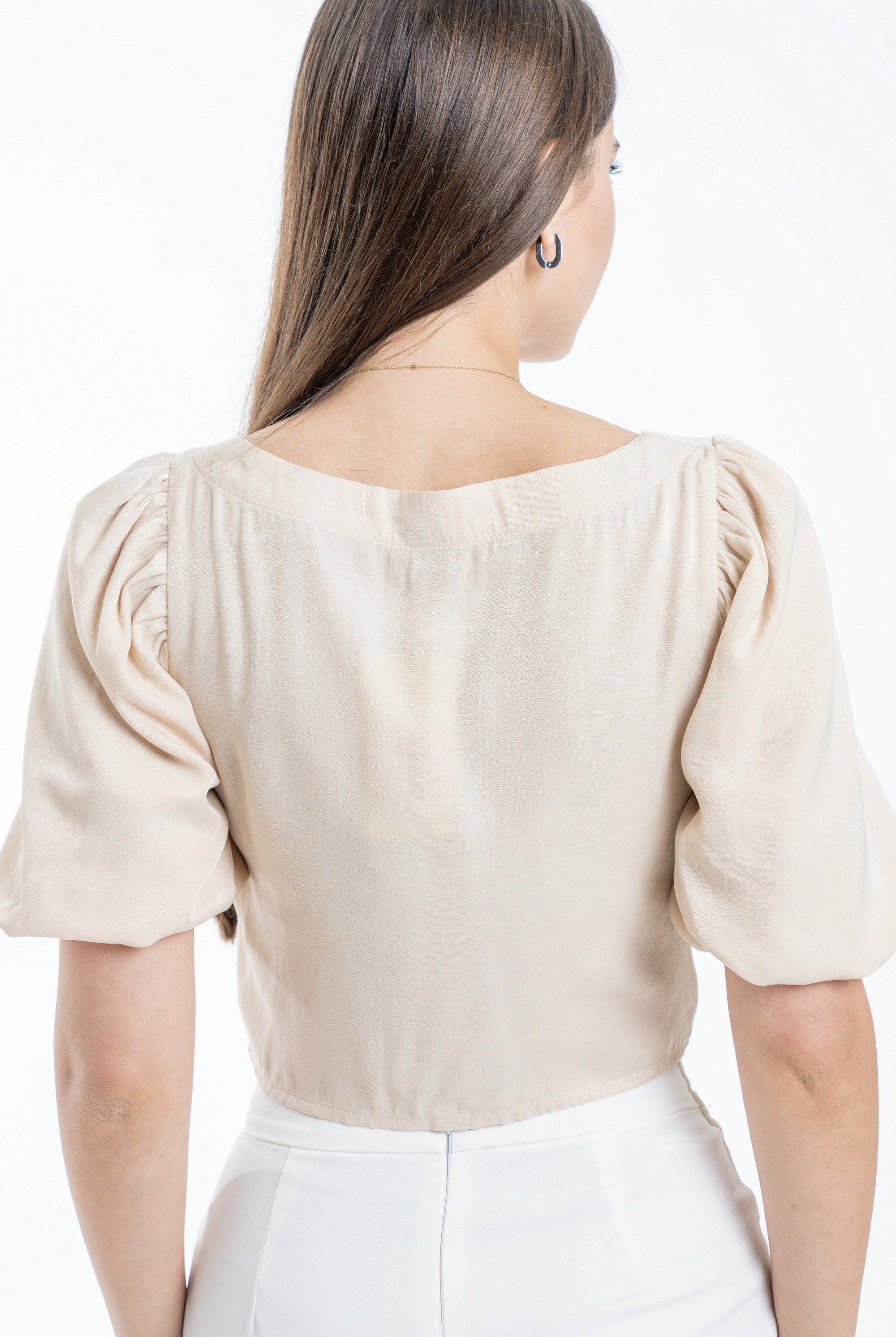 ميكا توب نص بطن كم قصير برباط قابل للتعديل نسائي