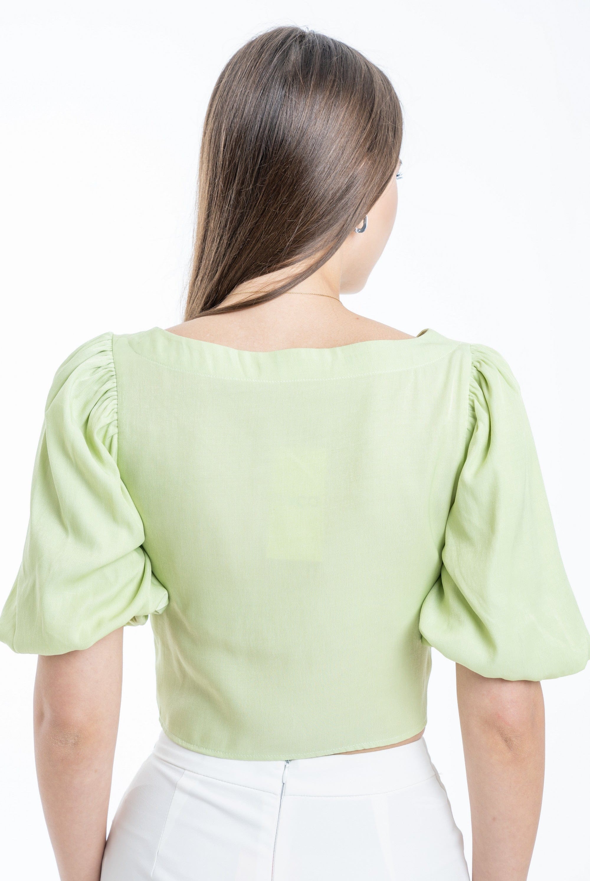 ميكا توب نص بطن كم قصير برباط قابل للتعديل نسائي