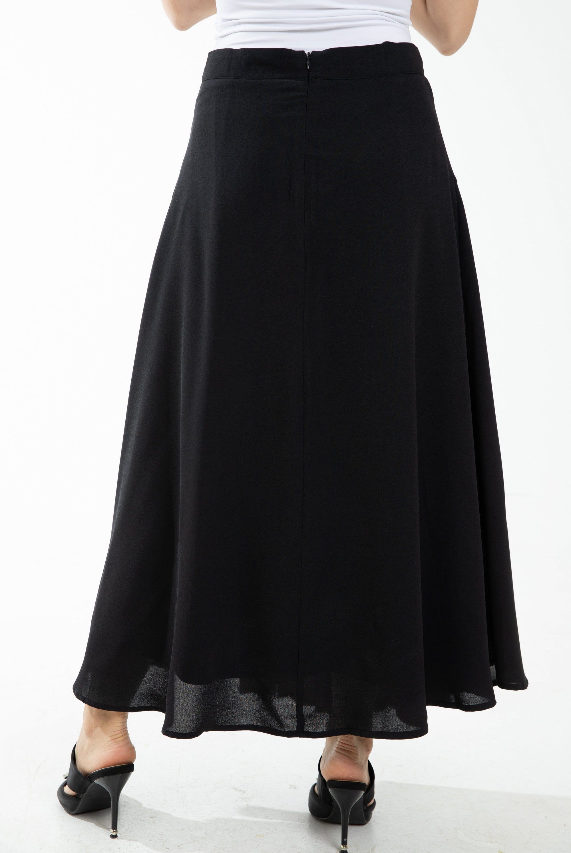 ميكا تنورة ميدي كلوش من أسفل سادة نسائي