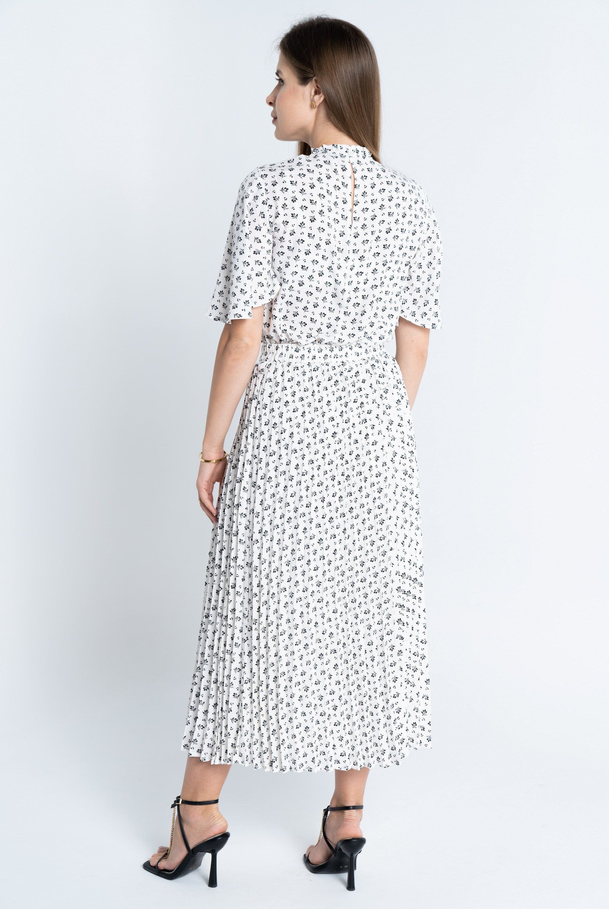 ميكا تنورة ميدي بليسيه رفيع نسائي