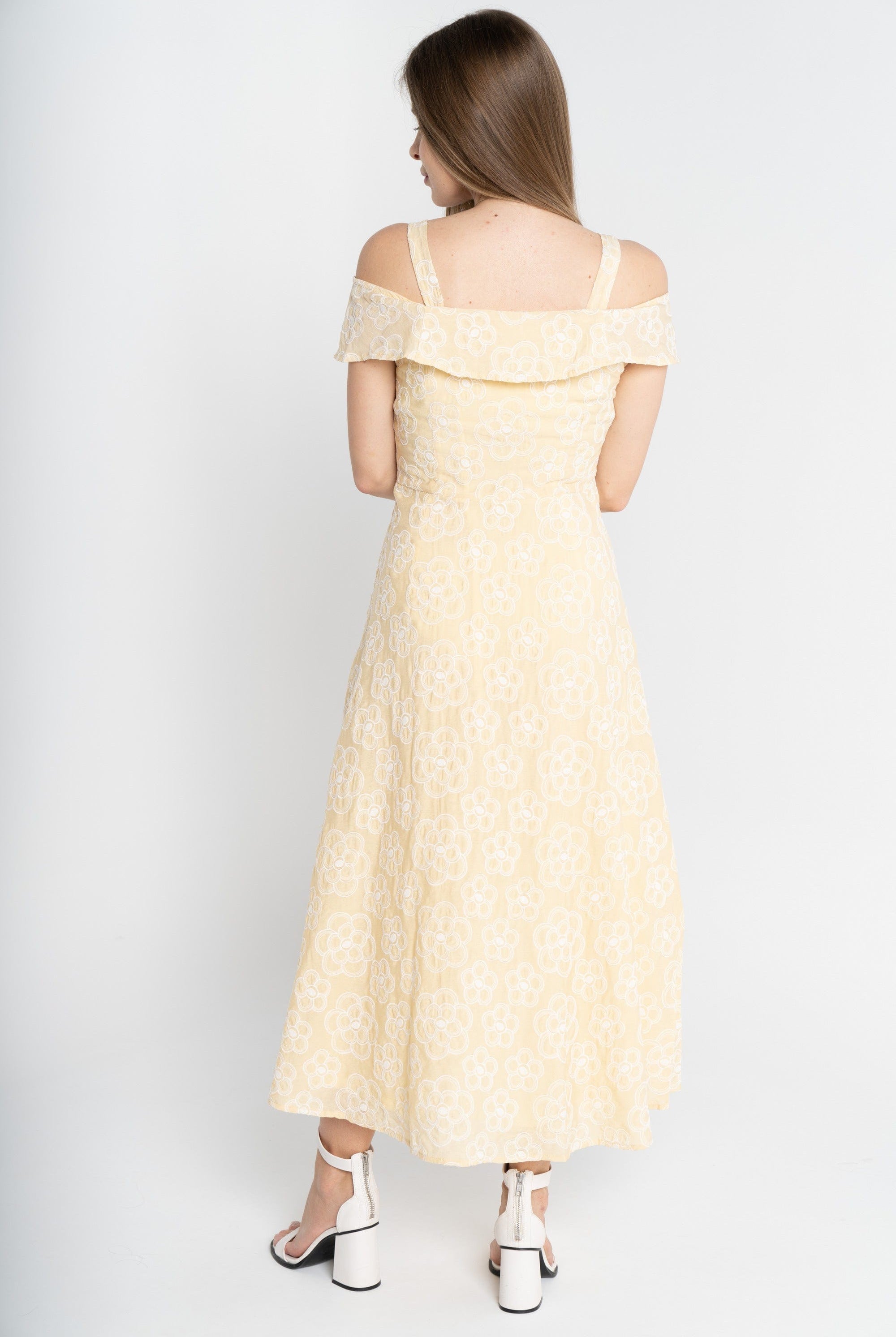 ميكا فستان ميدي مورد أوف شولدر حمالات نسائي