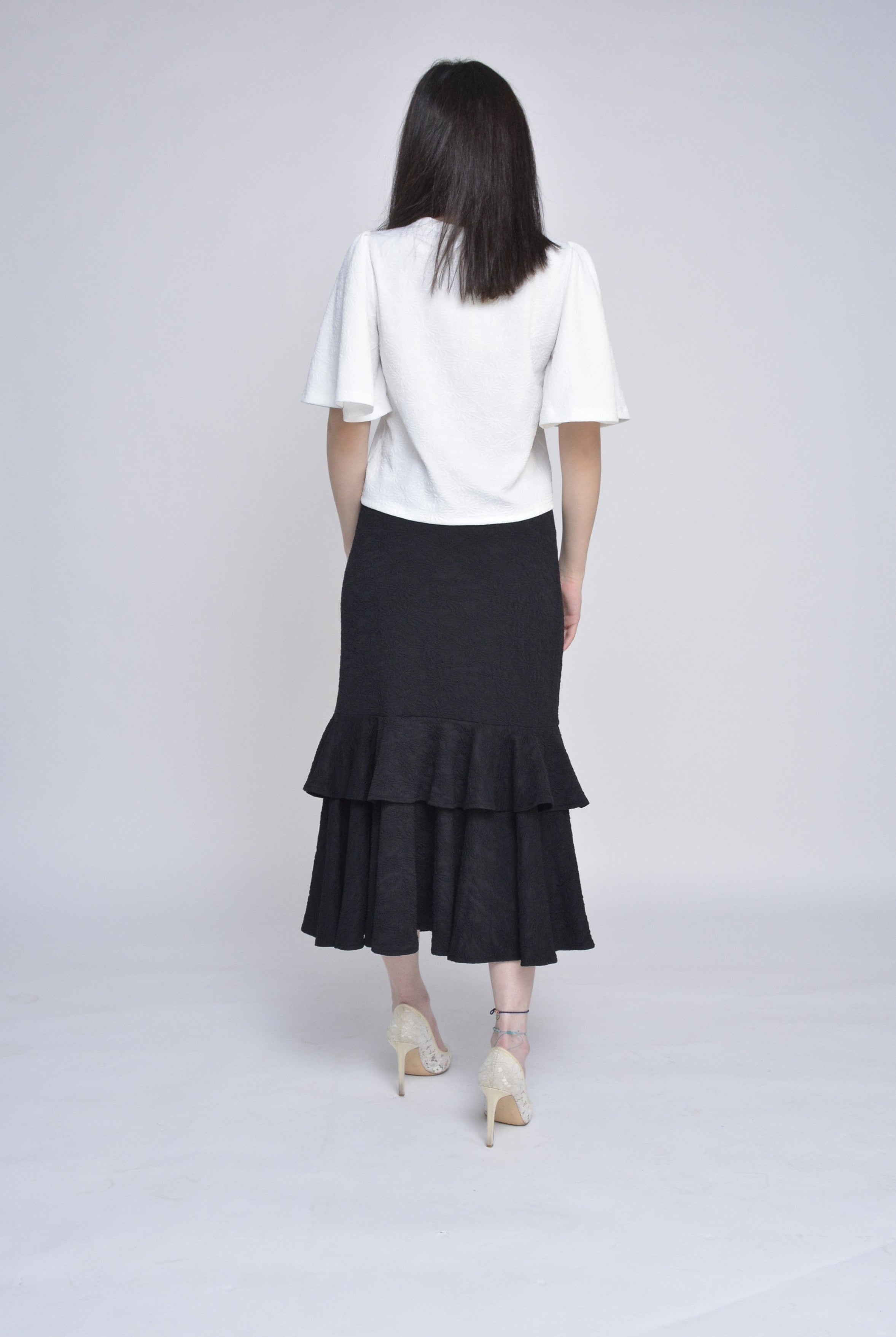 ميكا بلوزة سادة نص كم مفتوح نسائي