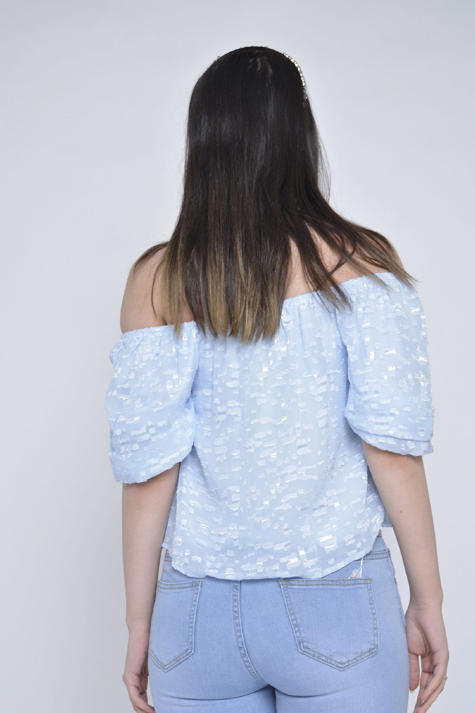 ميكا بلوزة رسمية شيفون نص كم بف نسائي