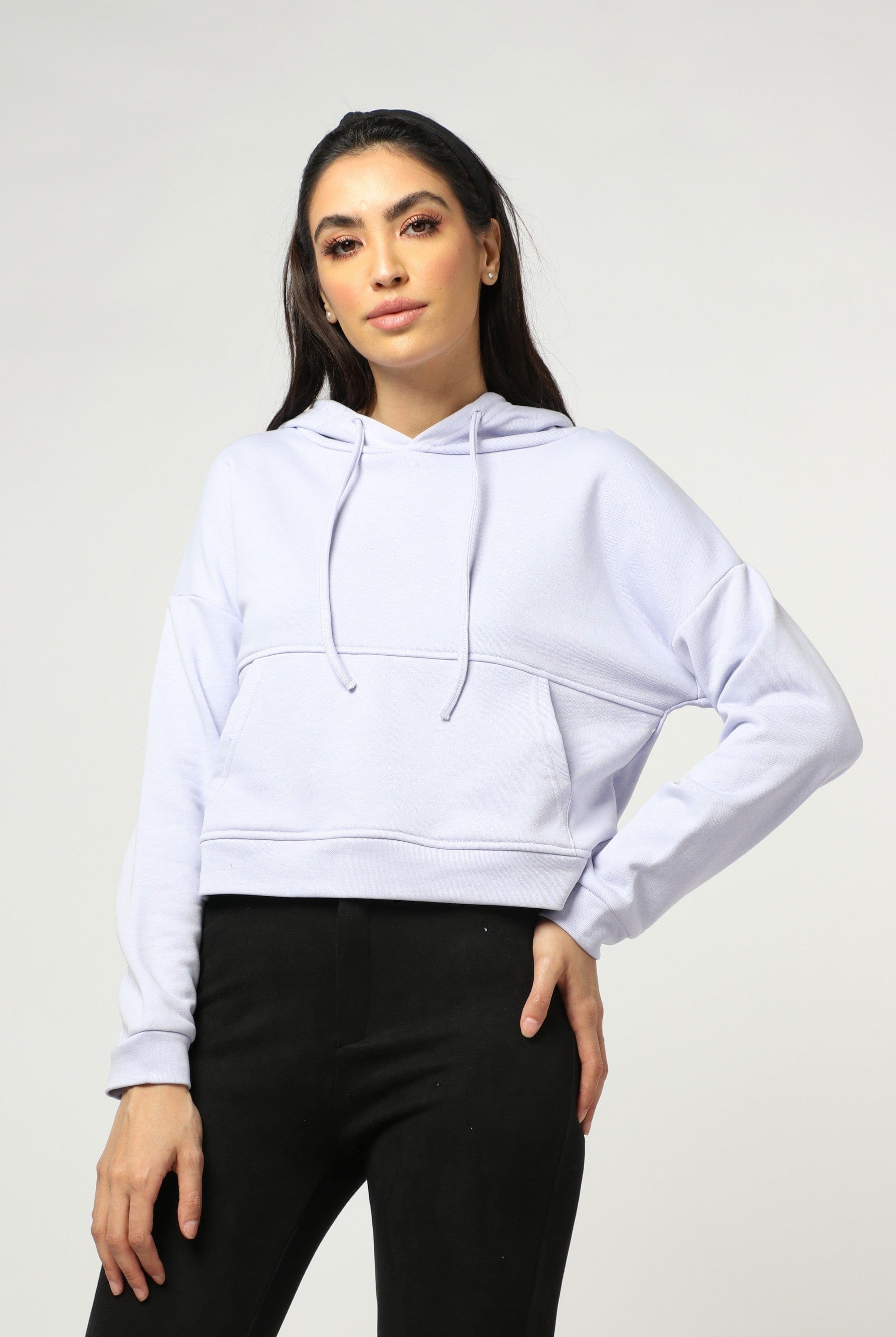 ميكا بلوزة بأكمام طويلة قصيرة بهودي