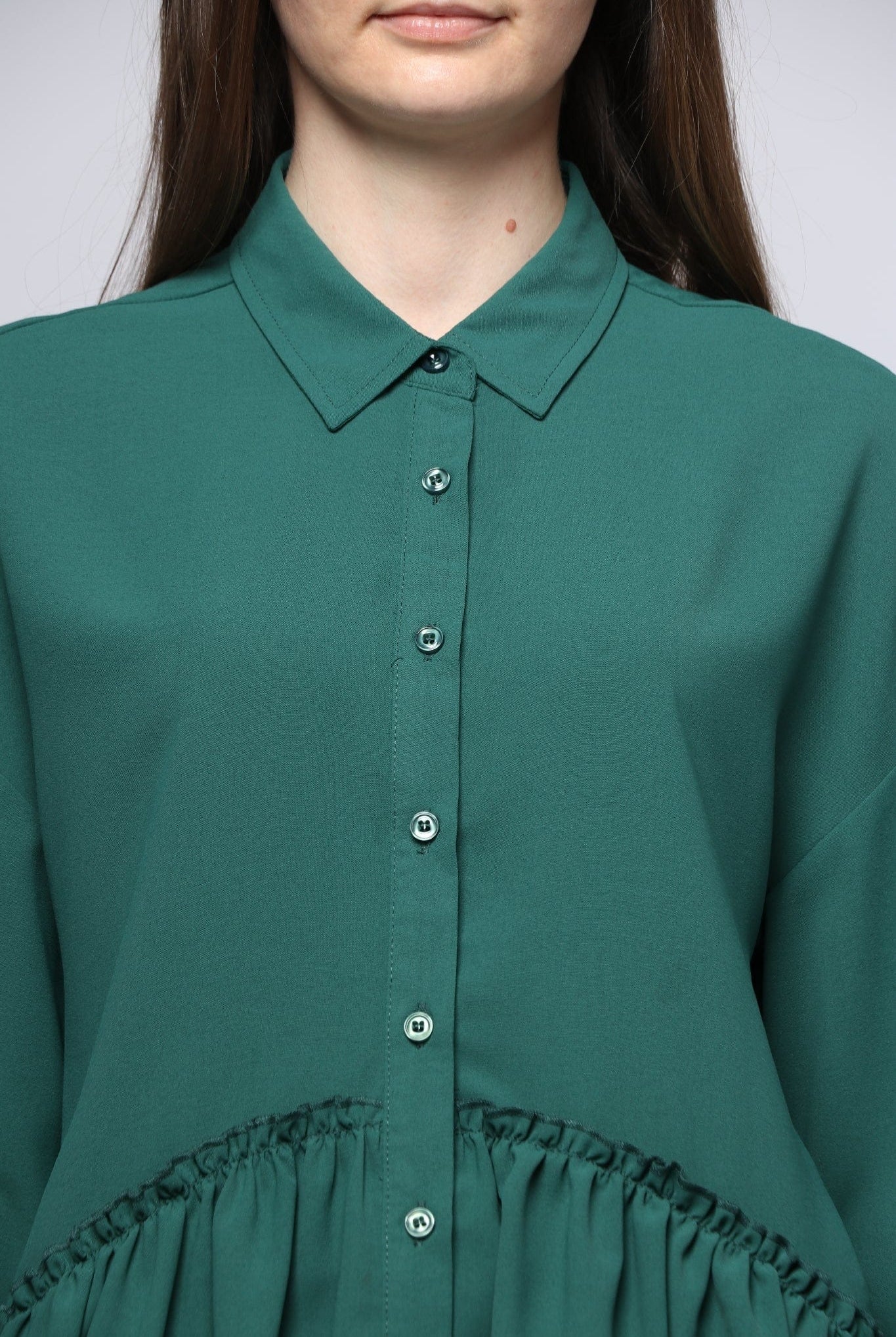 ميكا بلوزة بأكمام طويلة بتصميم قميص بكرانيش