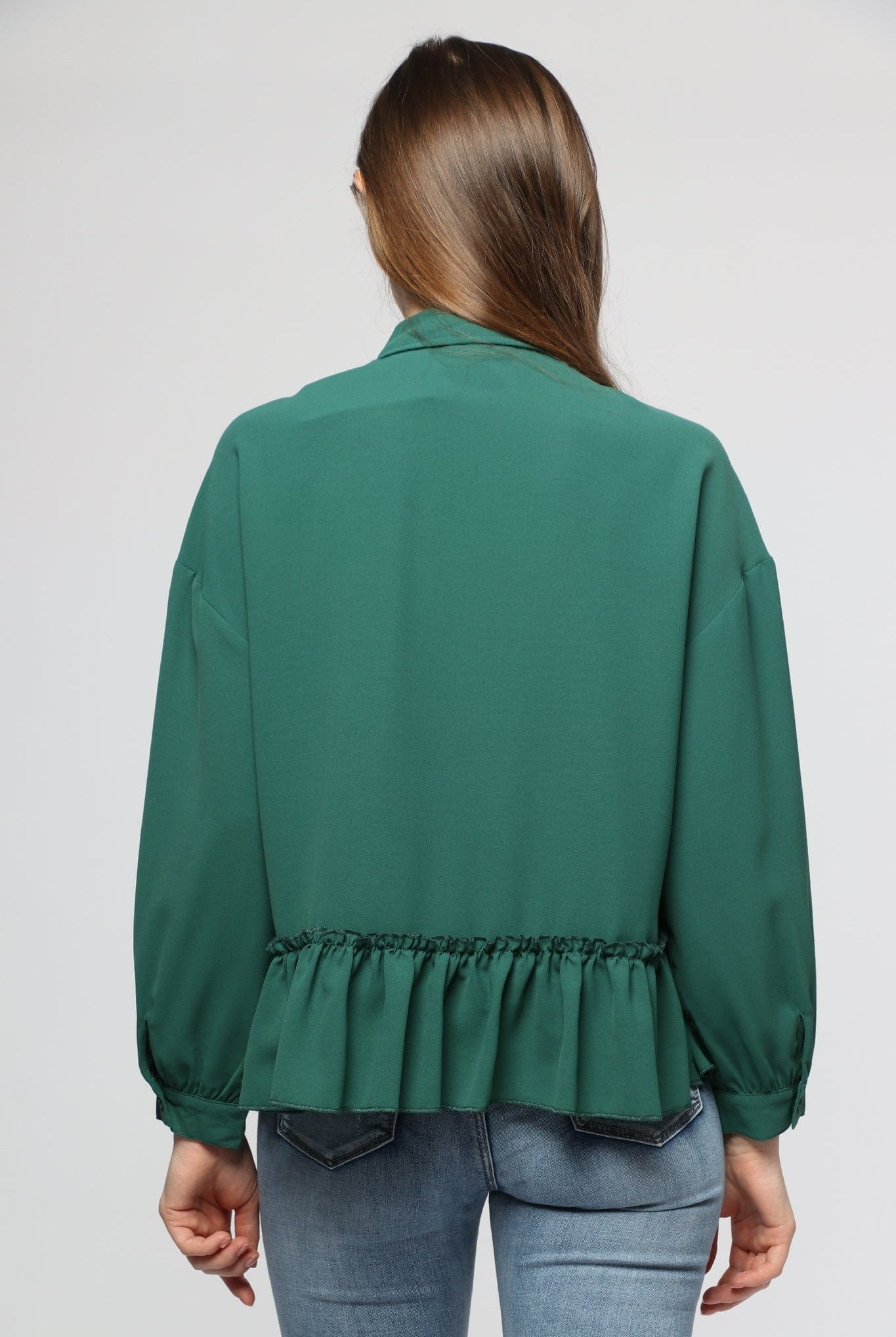 ميكا بلوزة بأكمام طويلة بتصميم قميص بكرانيش