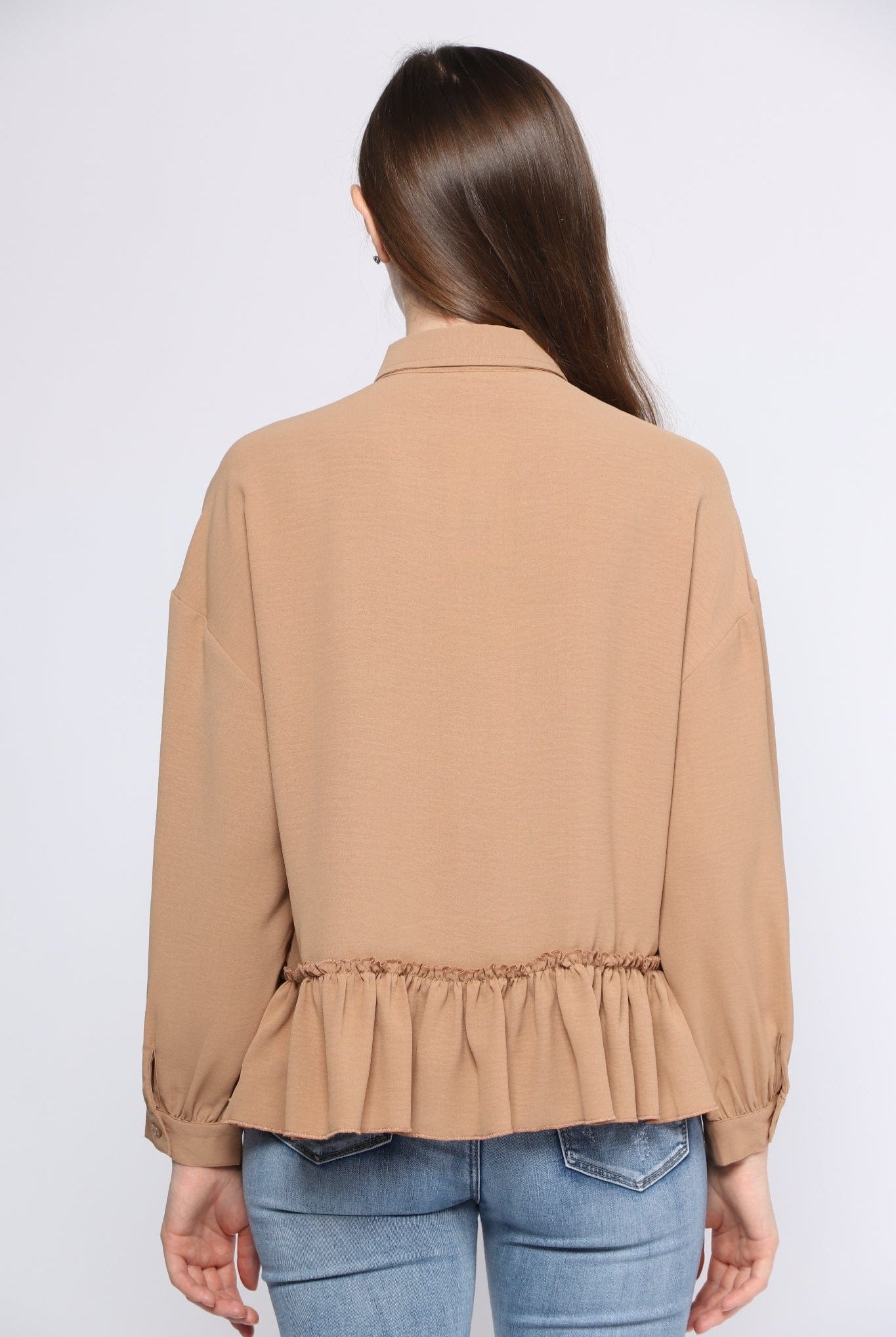 ميكا بلوزة بأكمام طويلة بتصميم قميص بكرانيش