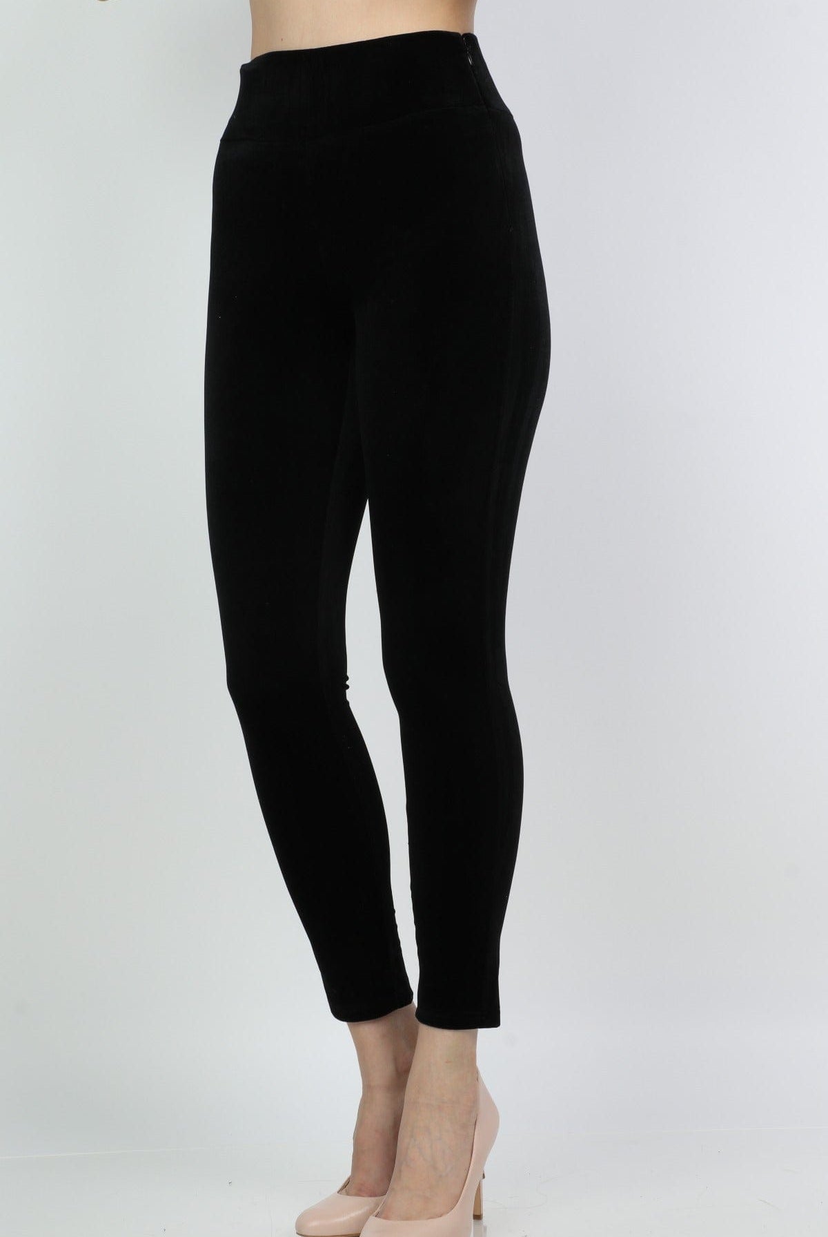 ميكا بنطلون طويل سادة بخصر مرتفع ضيق