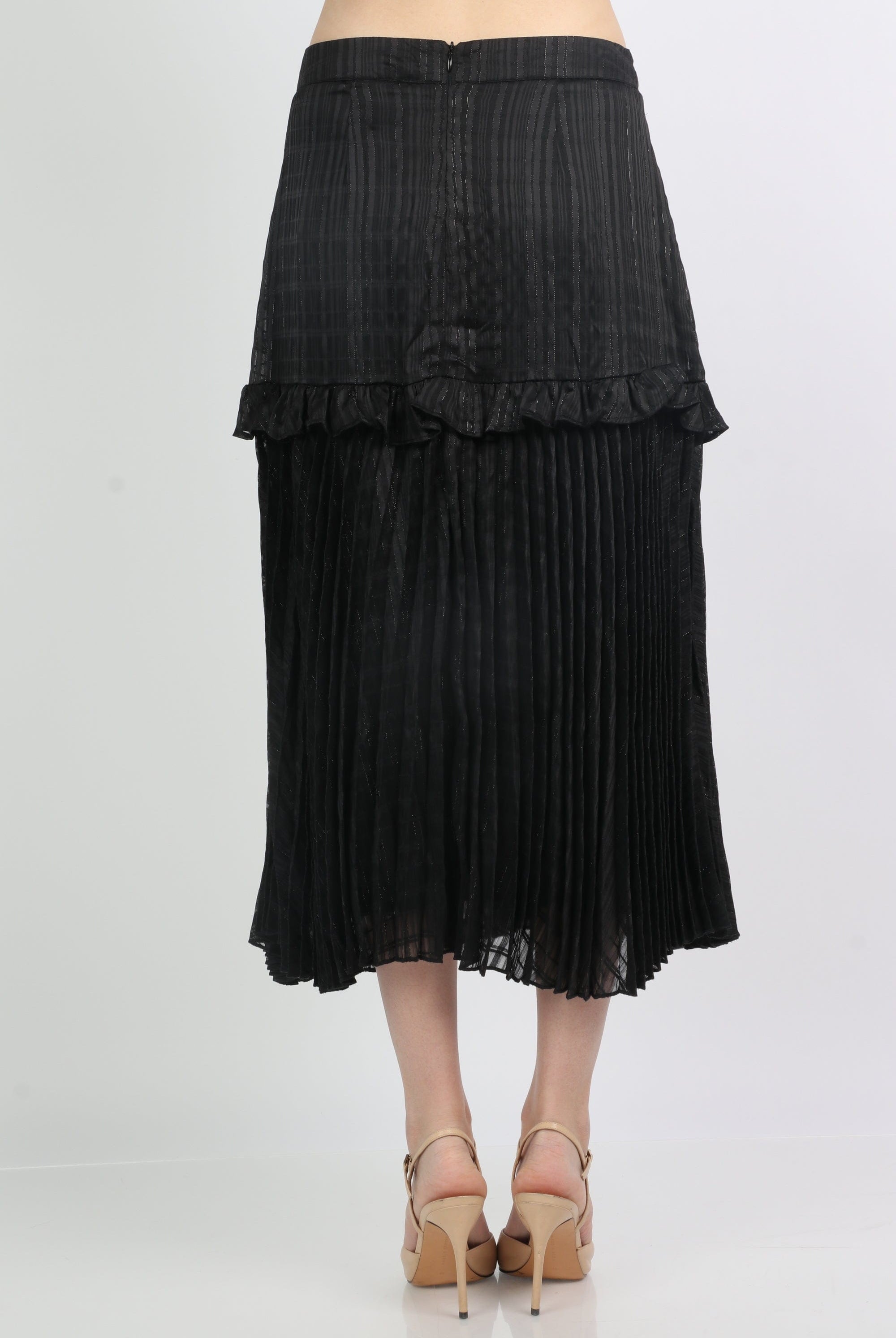 ميكا تنورة ميدي سهرة بيليسيه مزينة بكشكش