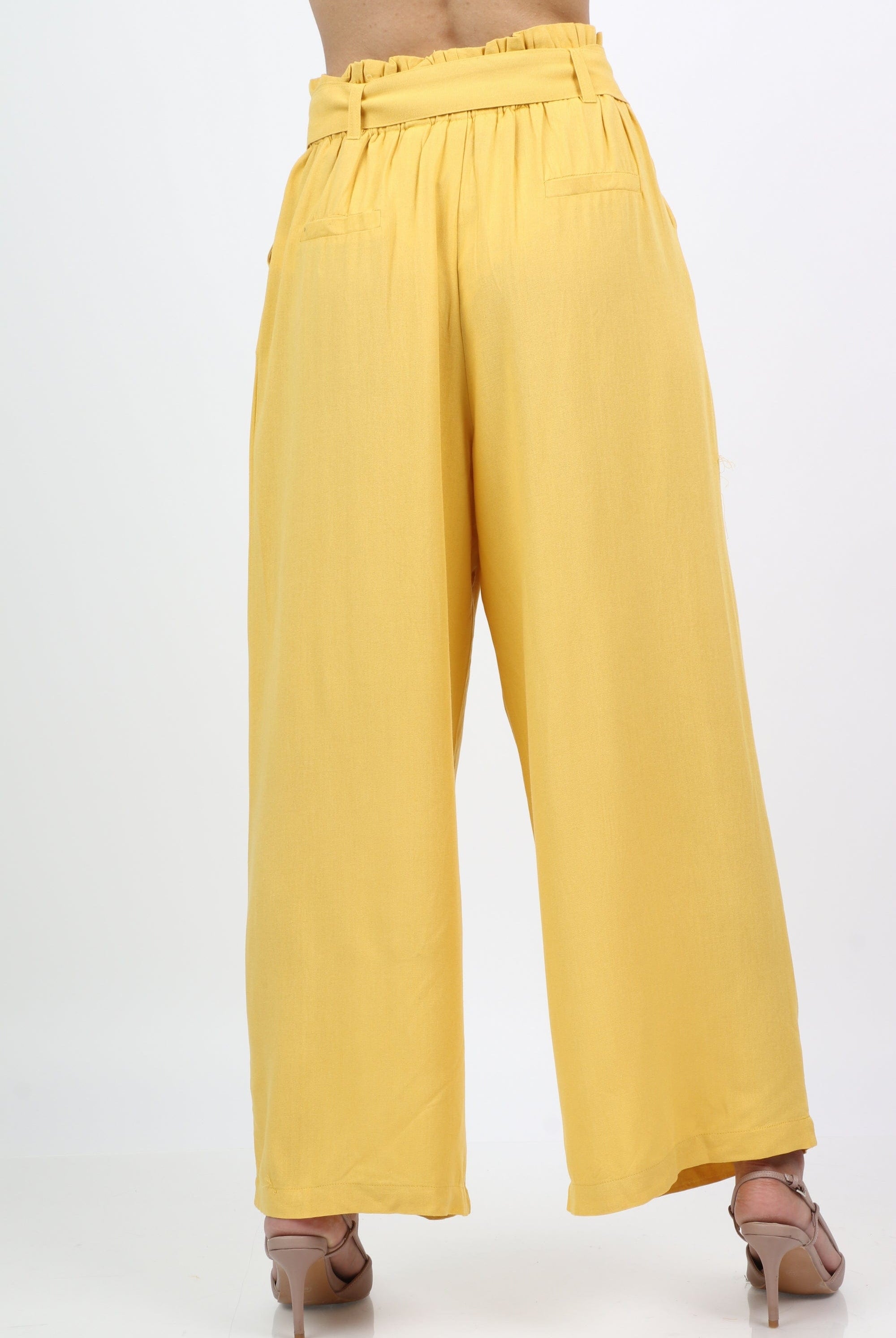 ميكا بنطلون كلاسيك واسع مع حزام طويل نسائي