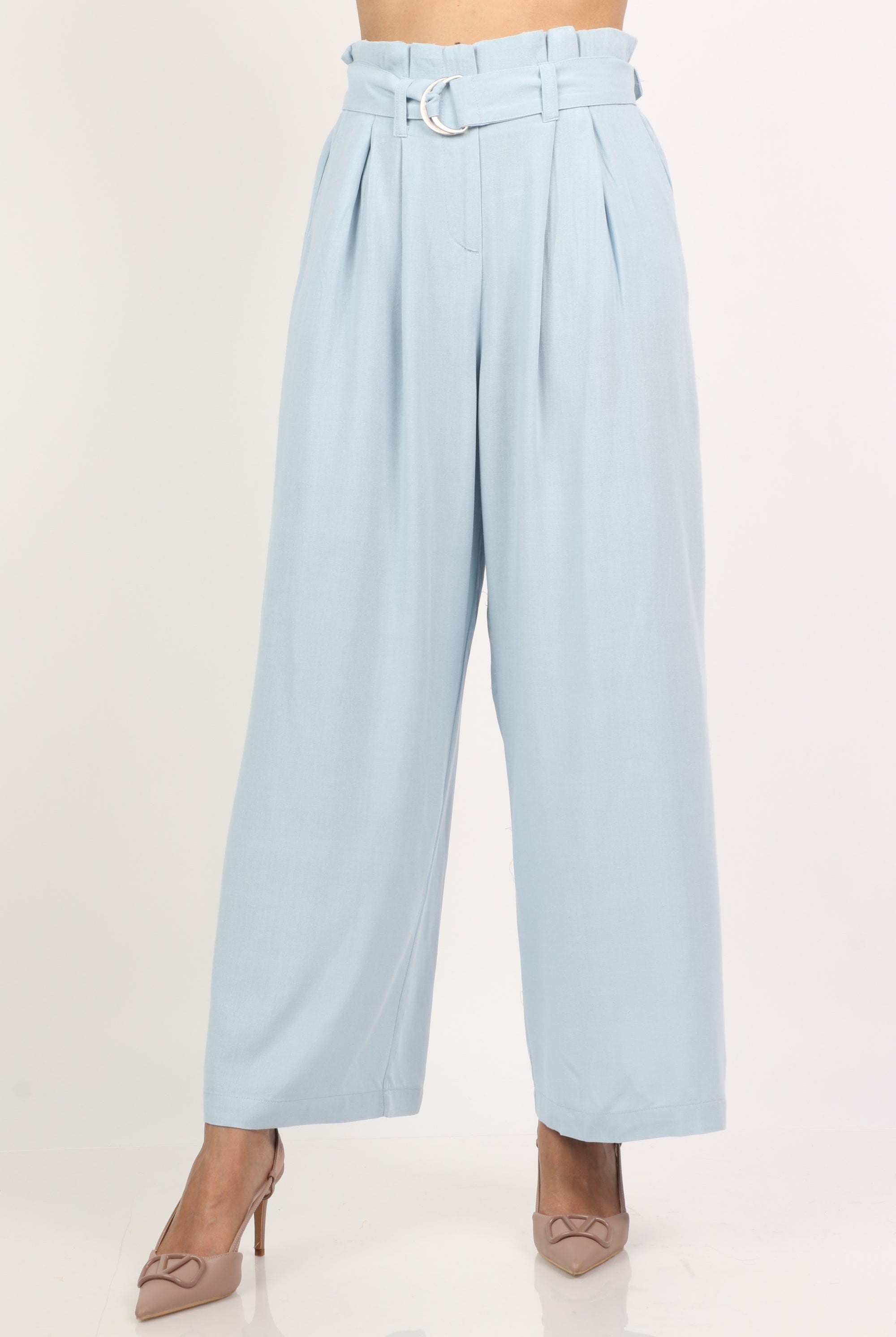 ميكا بنطلون كلاسيك واسع مع حزام طويل نسائي