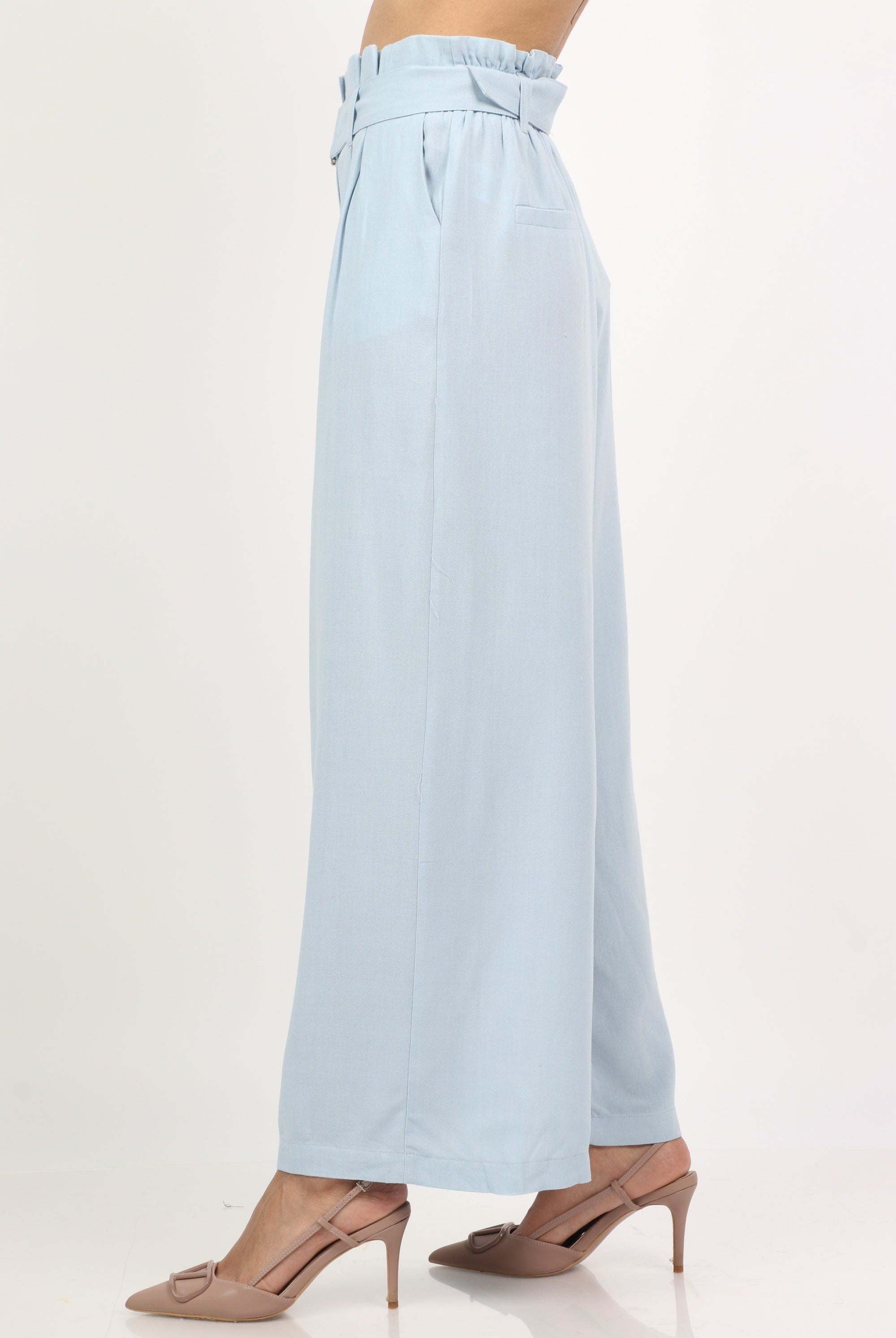 ميكا بنطلون كلاسيك واسع مع حزام طويل نسائي