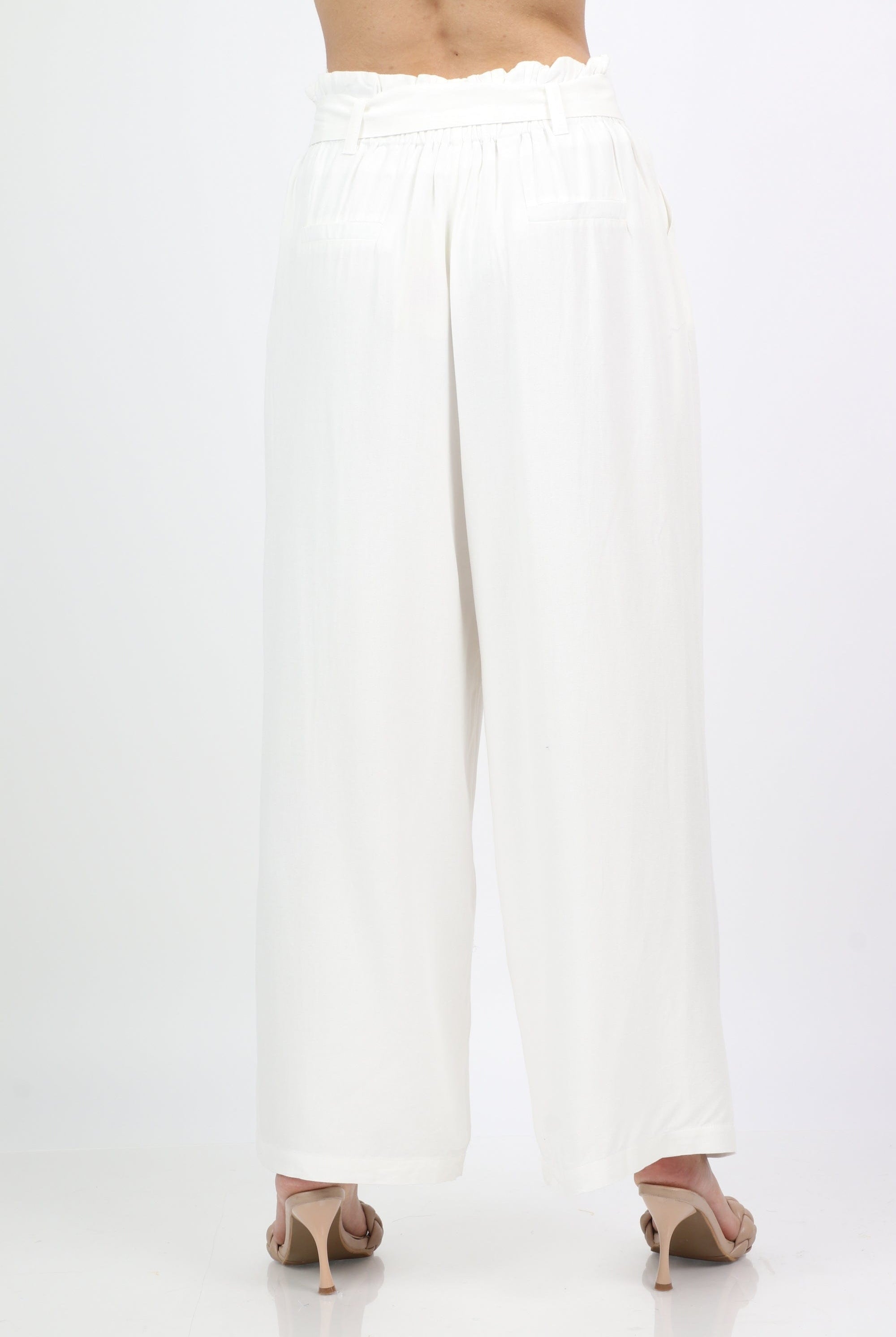 ميكا بنطلون كلاسيك واسع مع حزام طويل نسائي