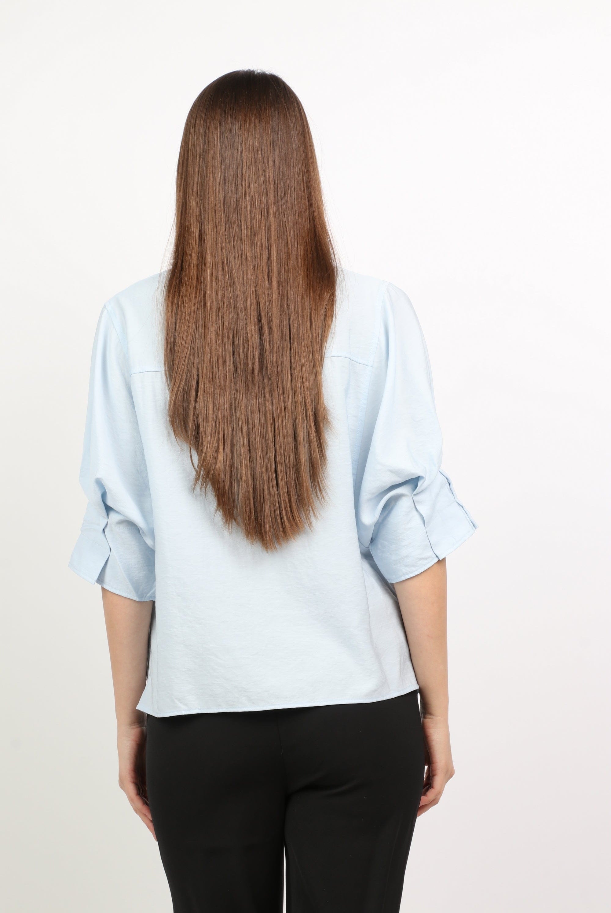 ميكا بلوزة سبعة بياقة 3/4 كم مكشكش نسائي