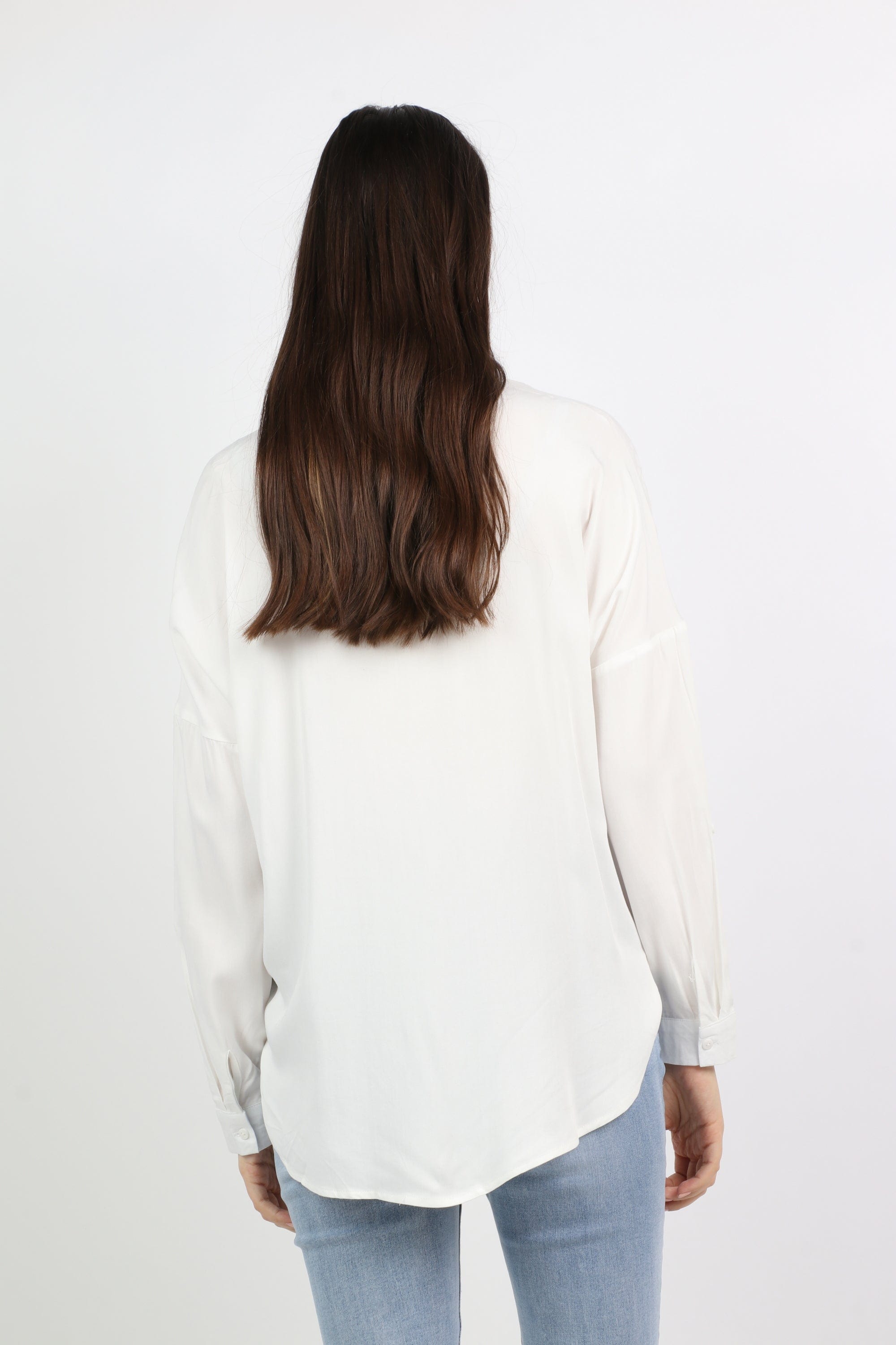 ميكا قميص سادة كاجوال كم طويل نسائي