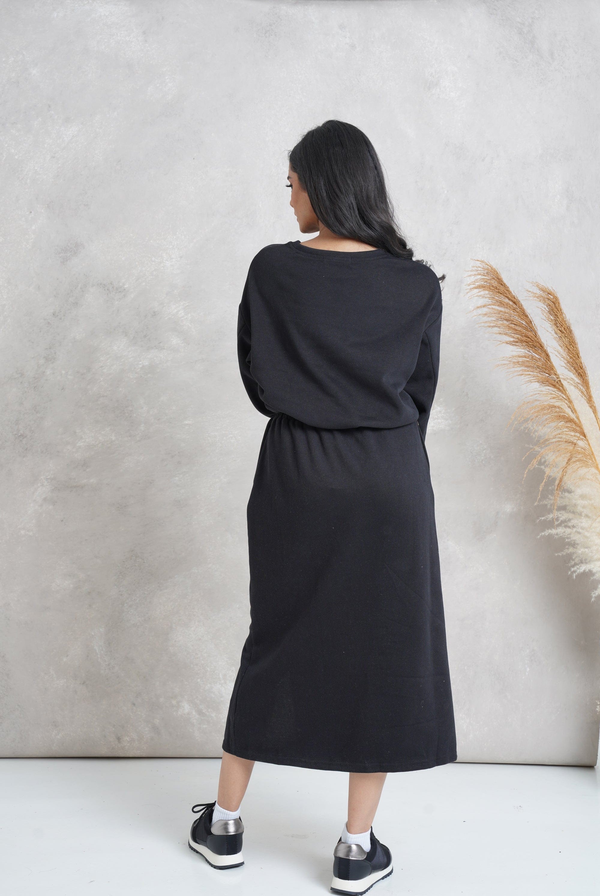 ميكا بلوزة قطنية أوفر سايز برقبة دائرية كم طويل نسائي