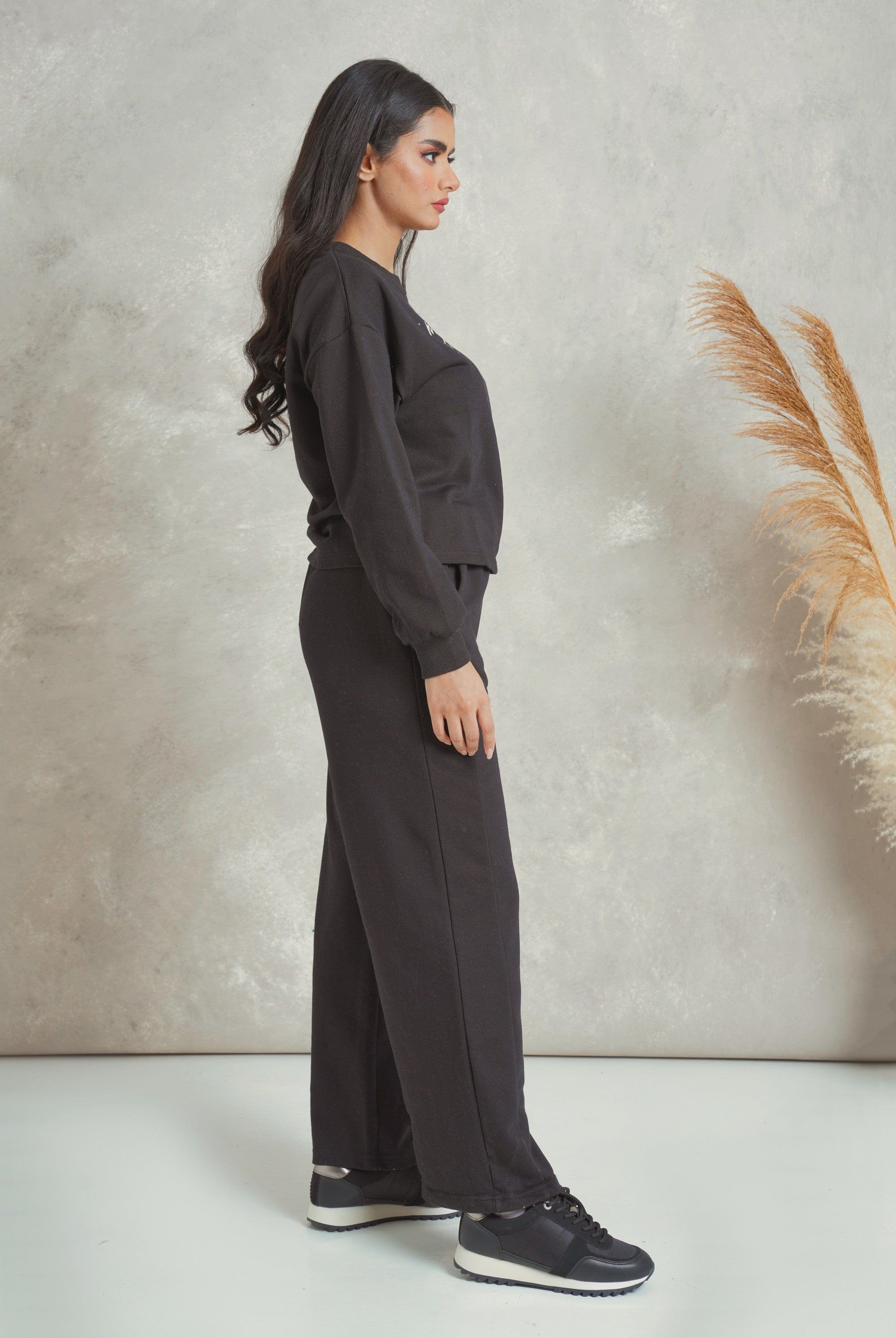 ميكا بنطلون وايد ليج رياضي طويل برباط نسائي