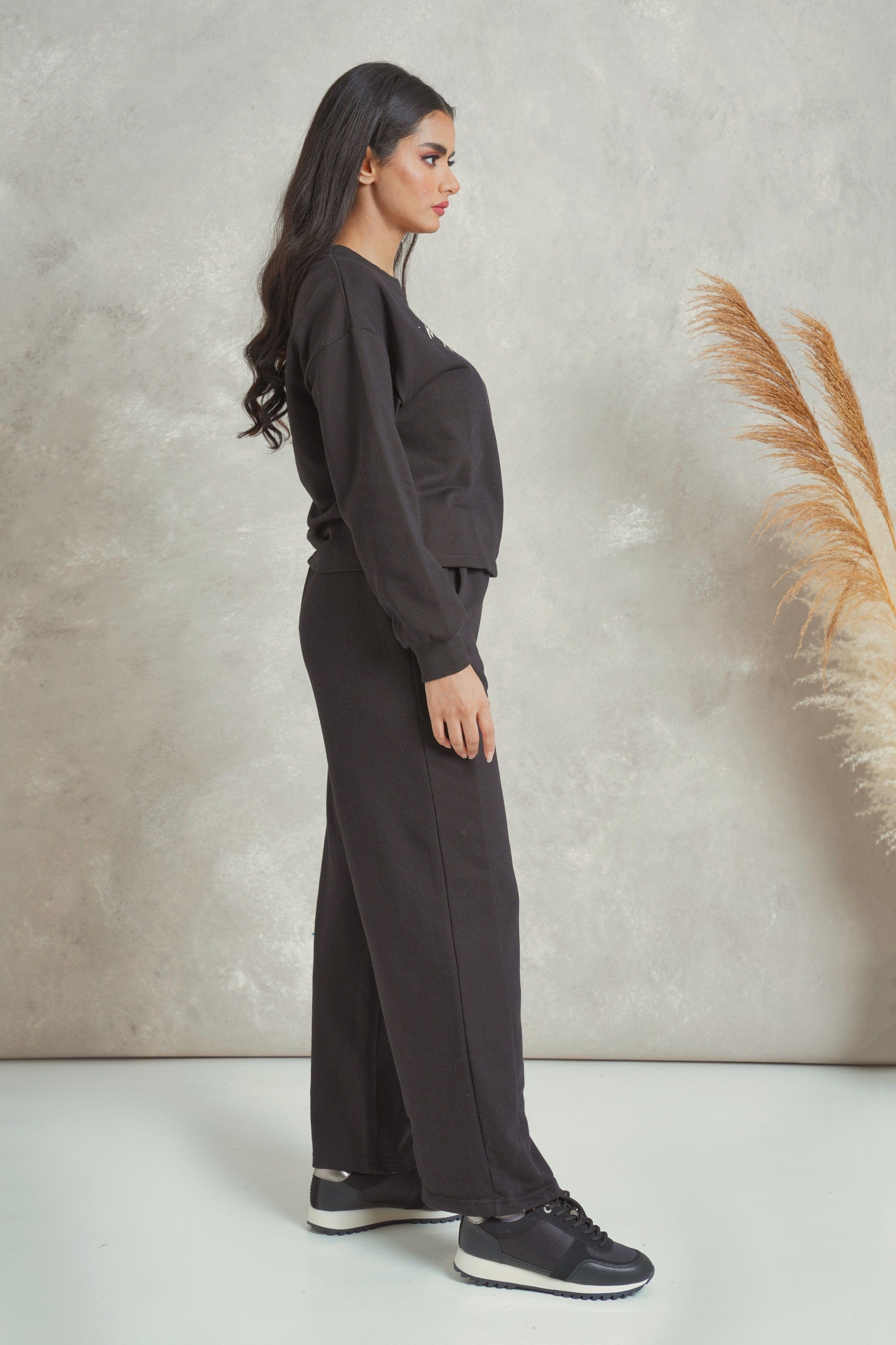 ميكا بنطلون وايد ليج رياضي طويل برباط نسائي