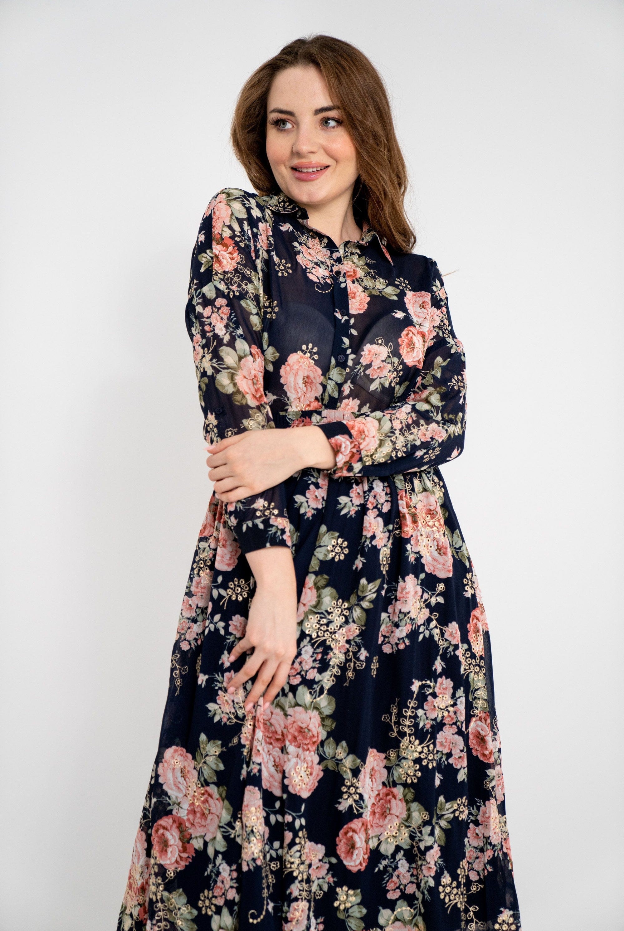 ميكا فستان مورد شفاف مخصر كم طويل نسائي