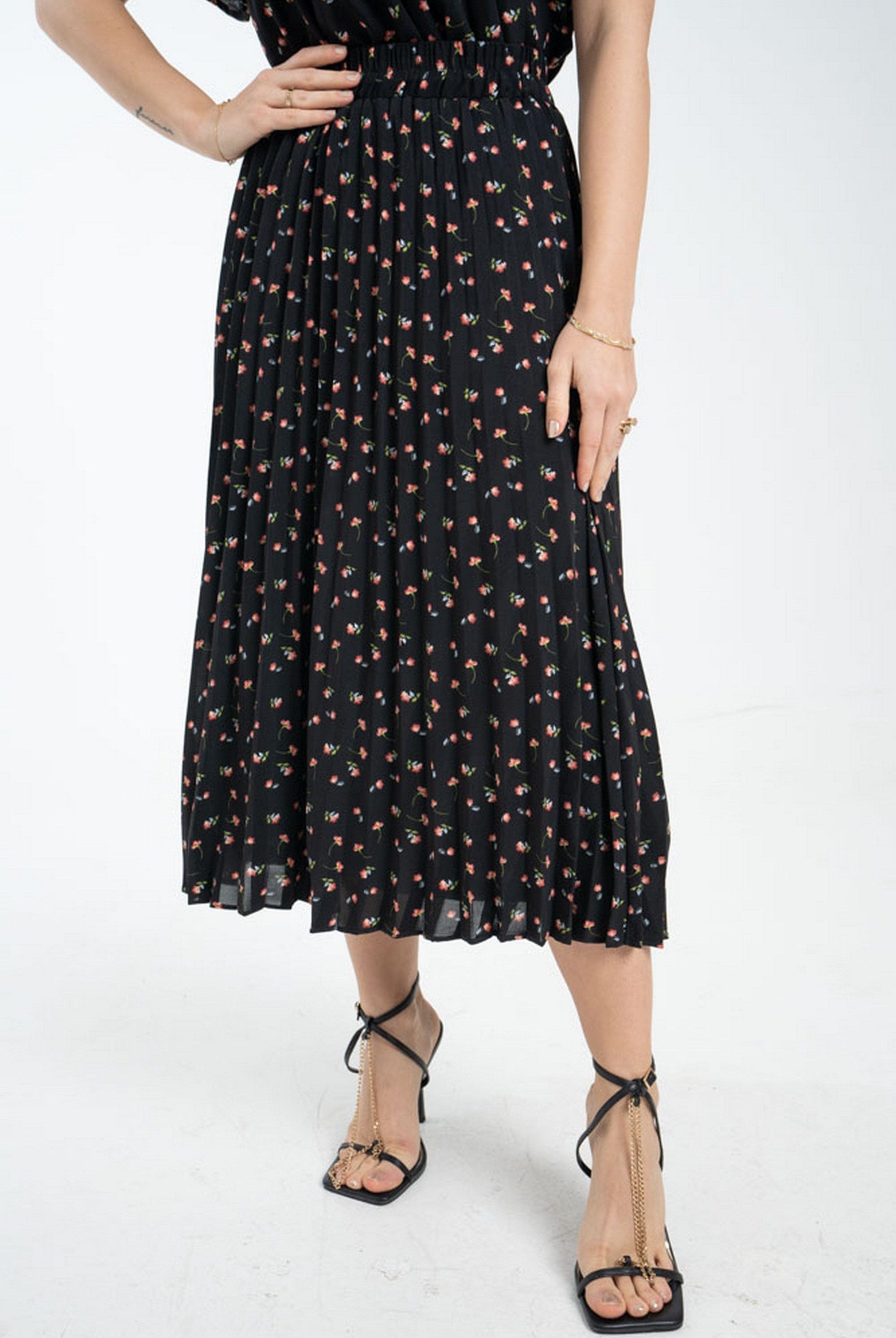 ميكا تنورة ميدي بليسيه موردة نسائي