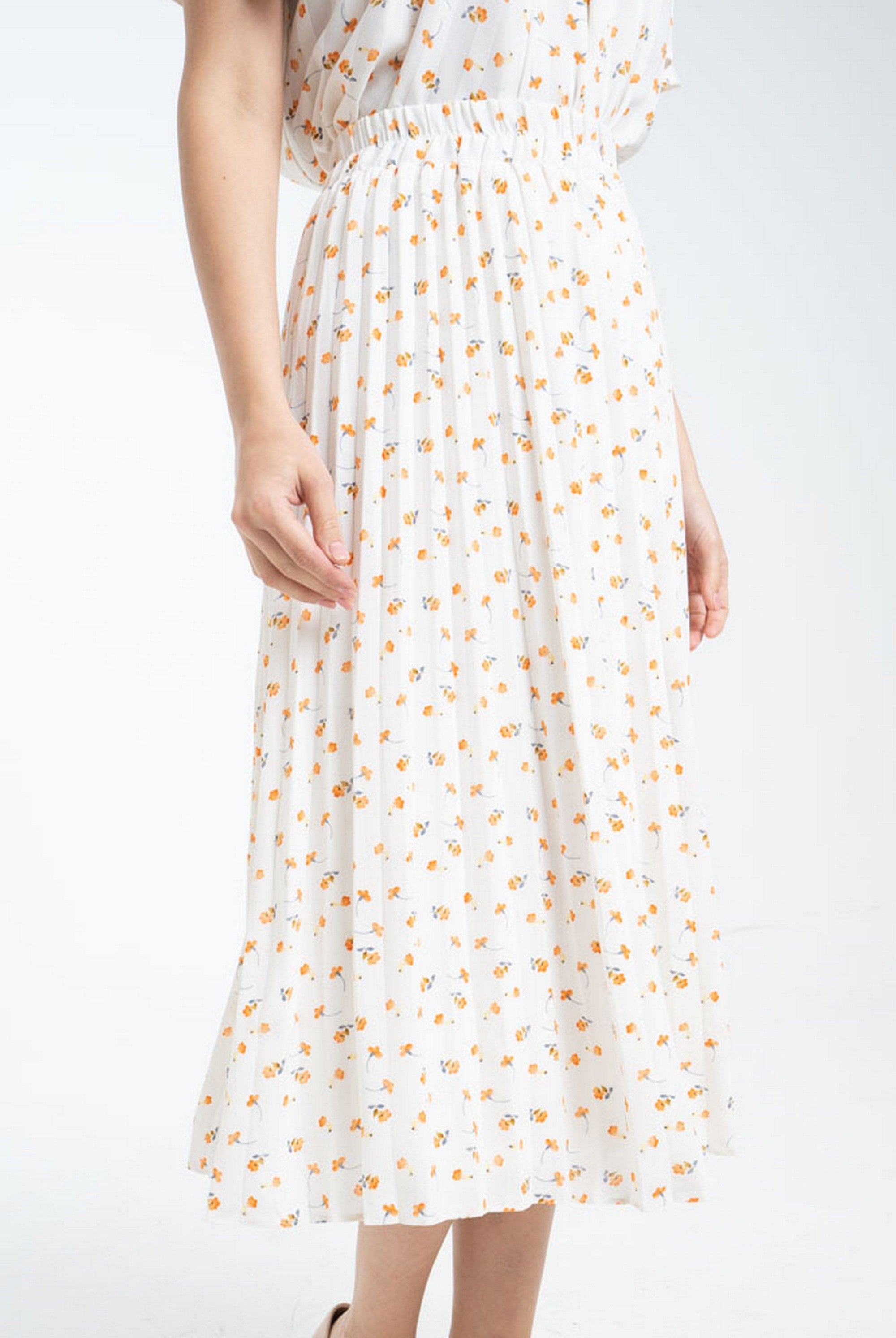 ميكا تنورة ميدي بليسيه موردة نسائي