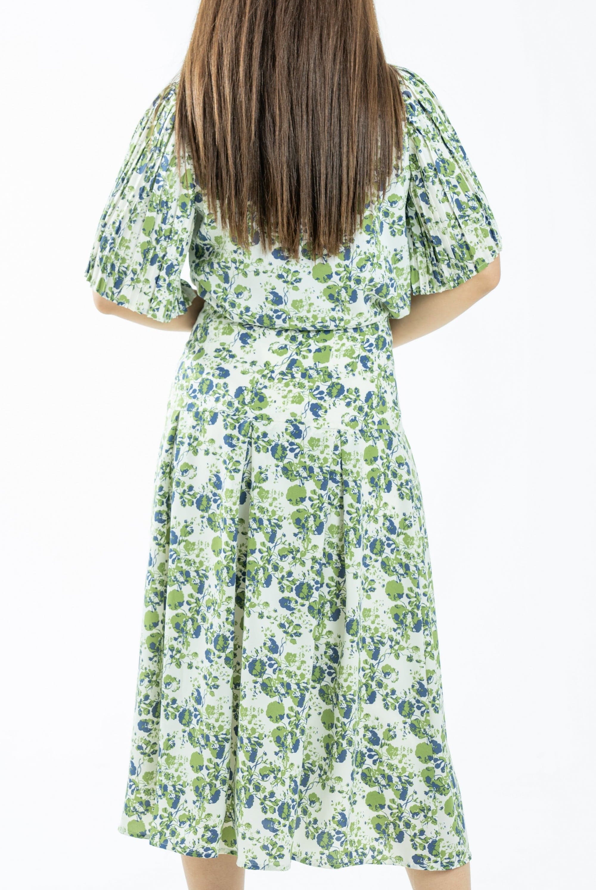 ميكا تنورة ميدي مشجرة هاي ويست كلوش نسائي