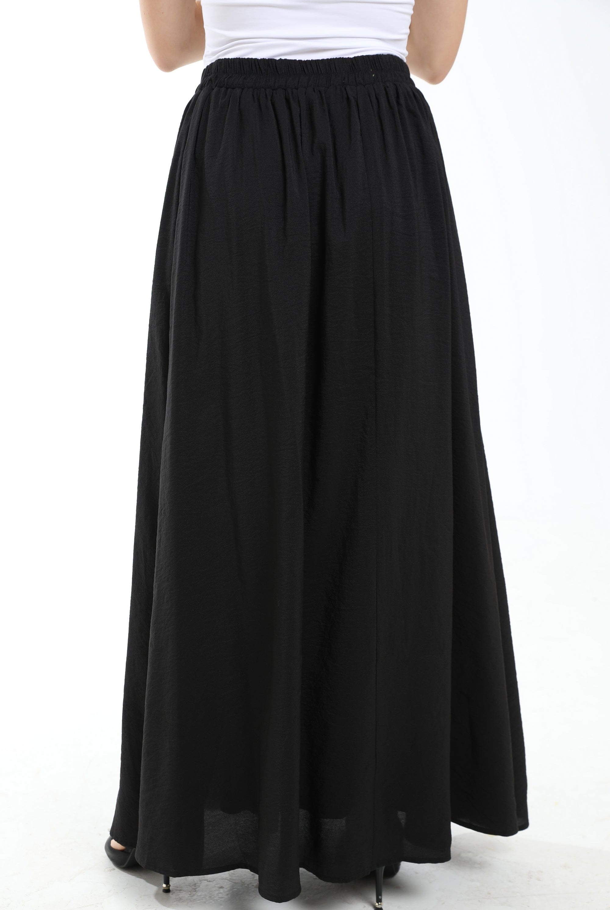 ميكا تنورة ميدي سادة كلوش واسع نسائي