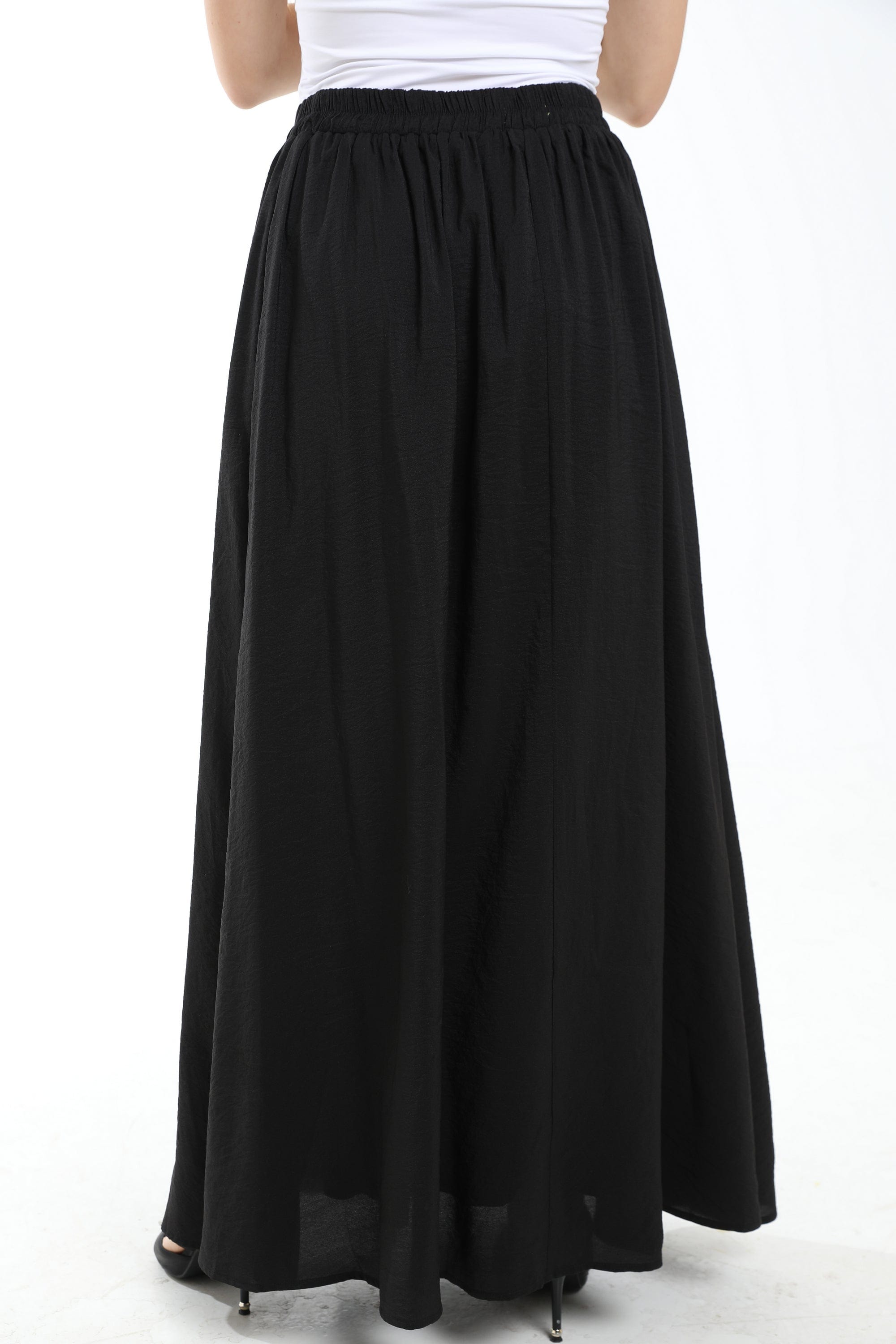 ميكا تنورة ميدي سادة كلوش واسع نسائي