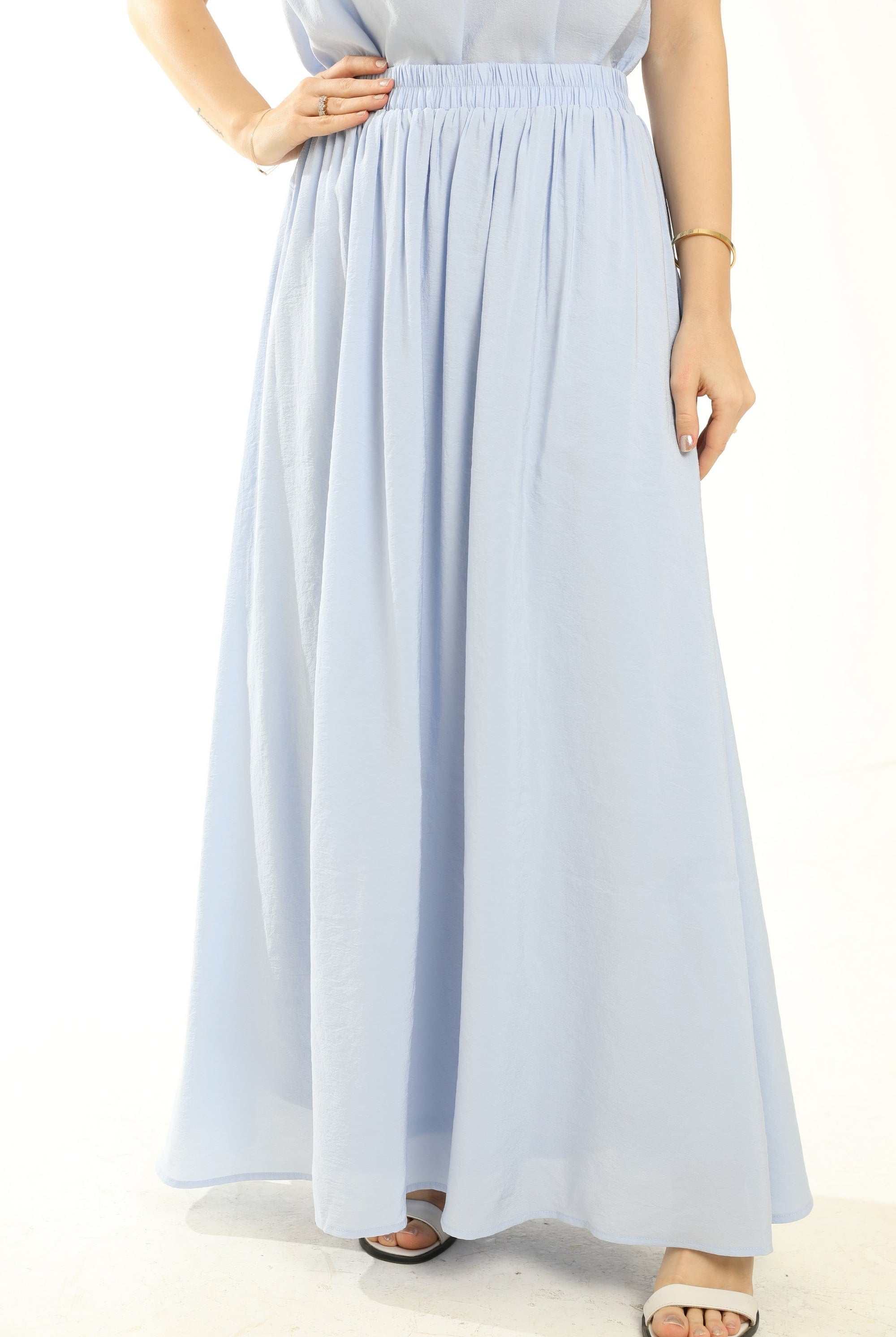 ميكا تنورة ميدي سادة كلوش واسع نسائي