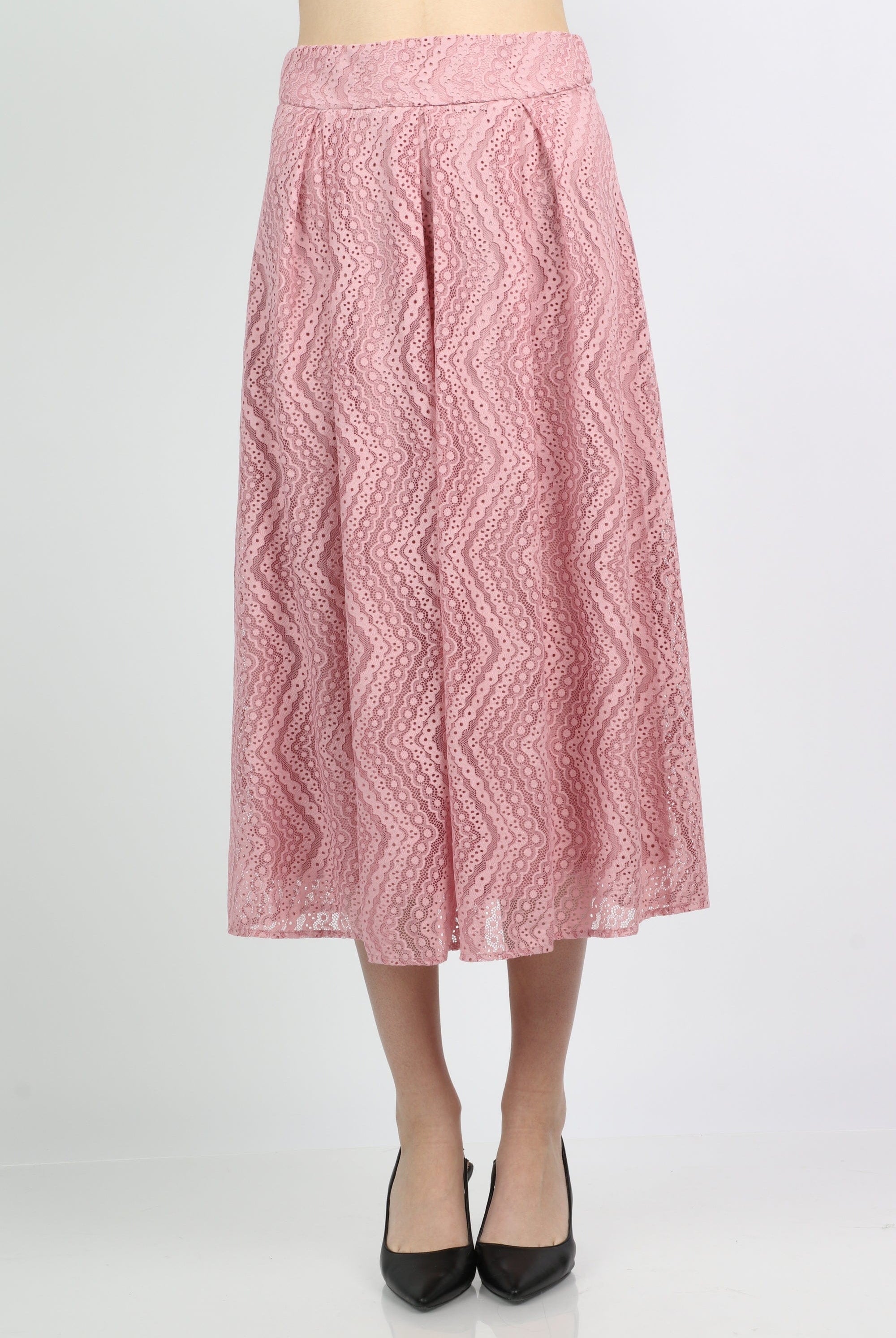 ميكا تنورة ميدي سهرة طبقتين منقوش