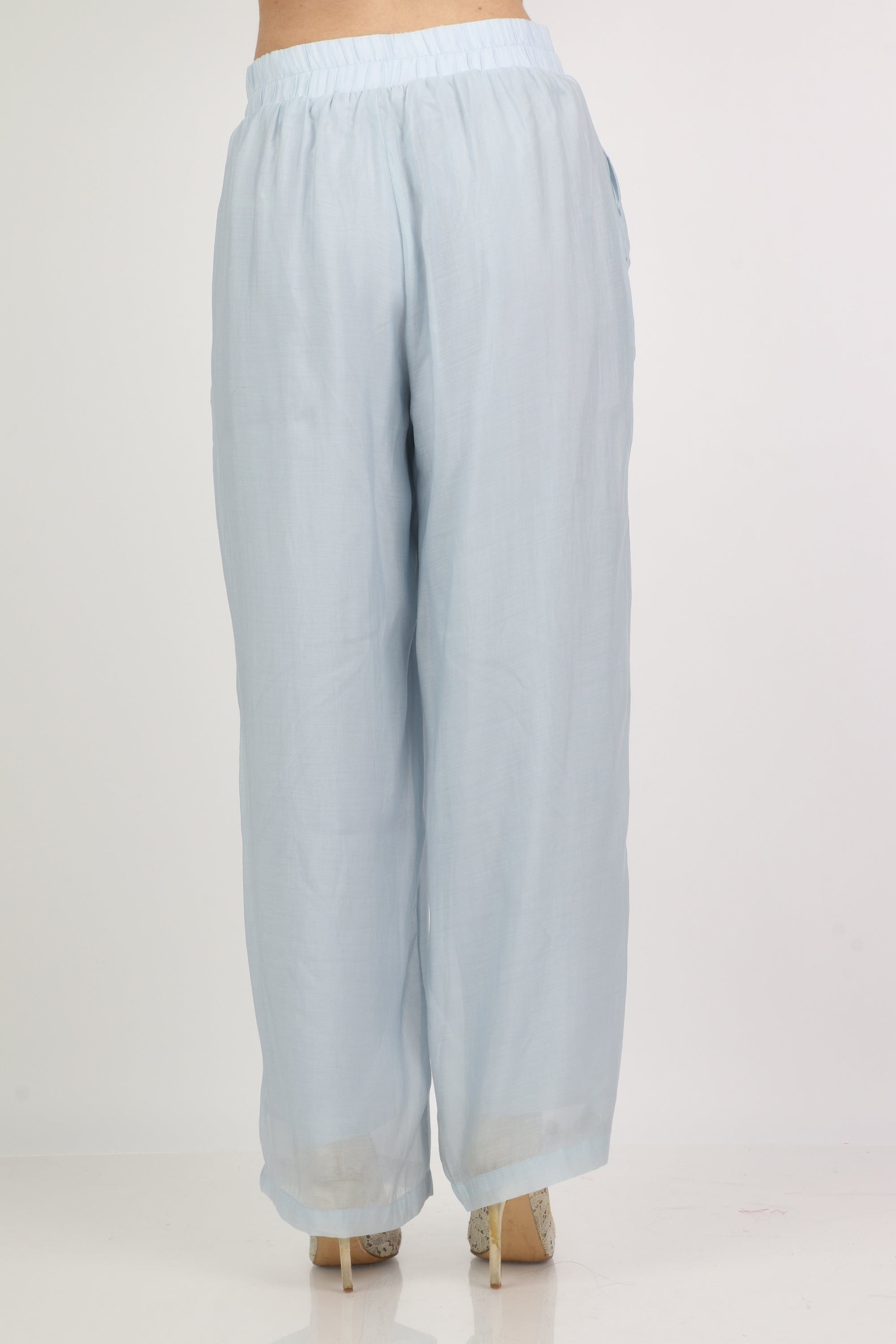 ميكا سروال شيفون مبطن هاي ويست وسيع طويل نسائي