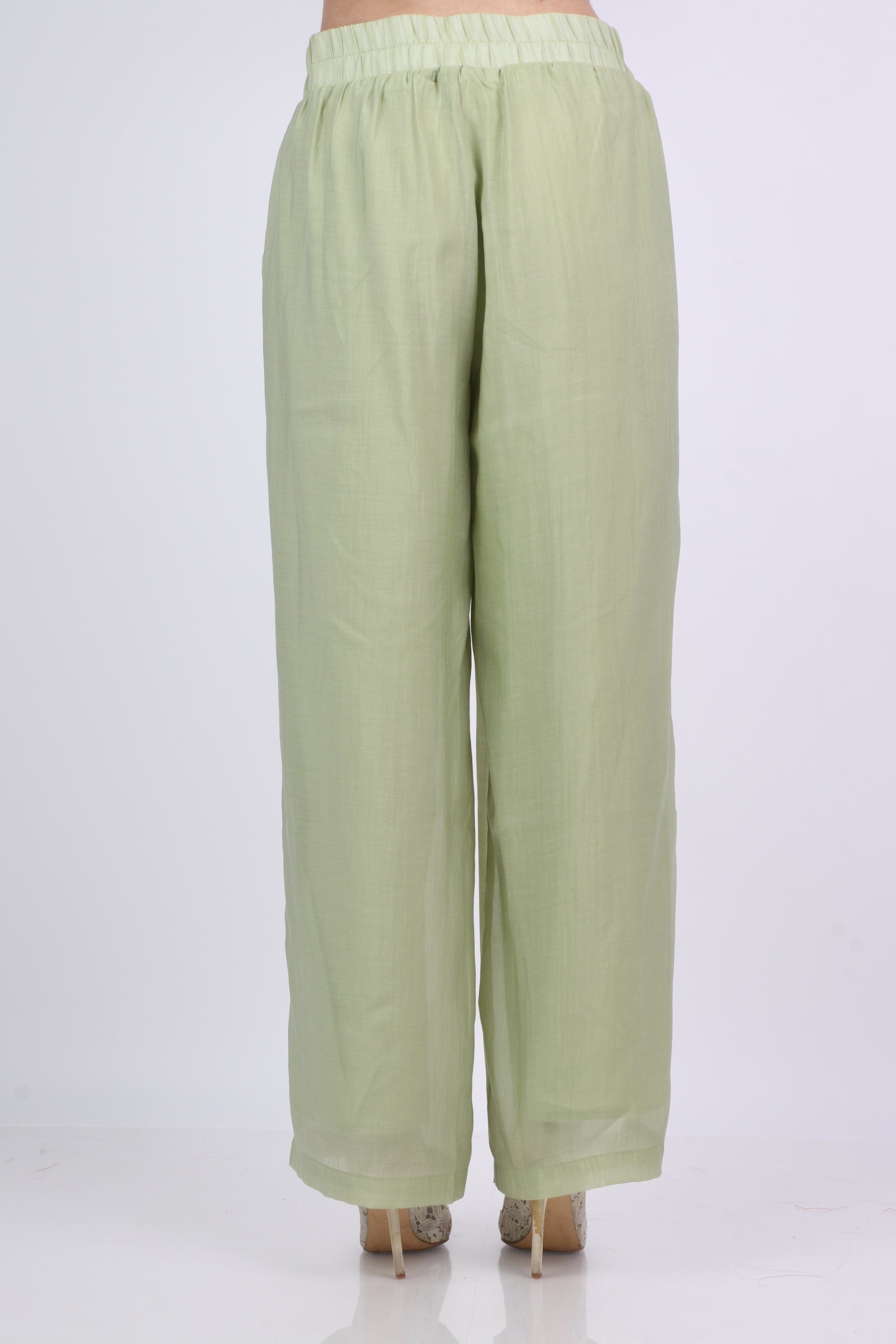 ميكا سروال شيفون مبطن هاي ويست وسيع طويل نسائي