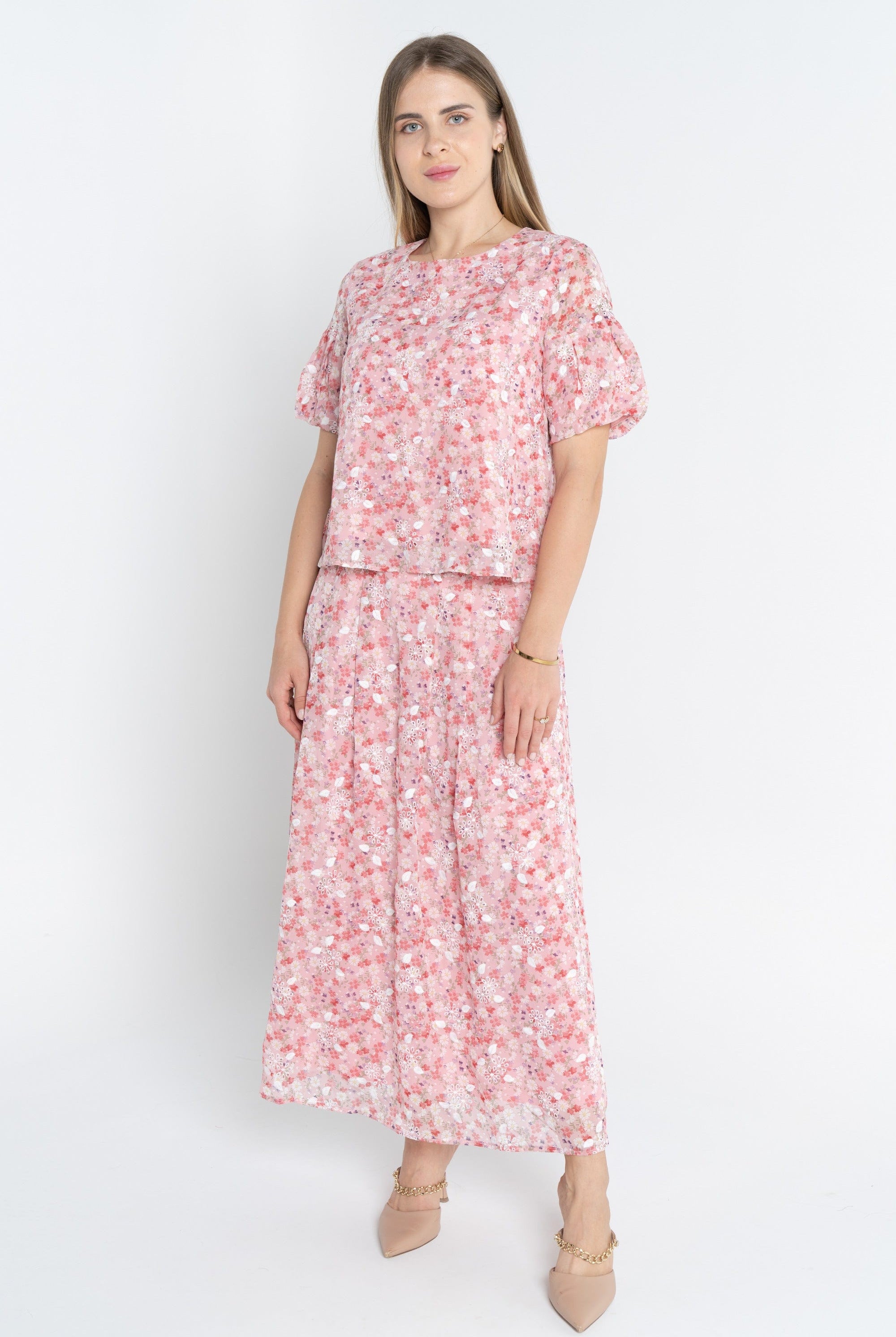 ميكا بلوزة موردة كم قصير نسائي