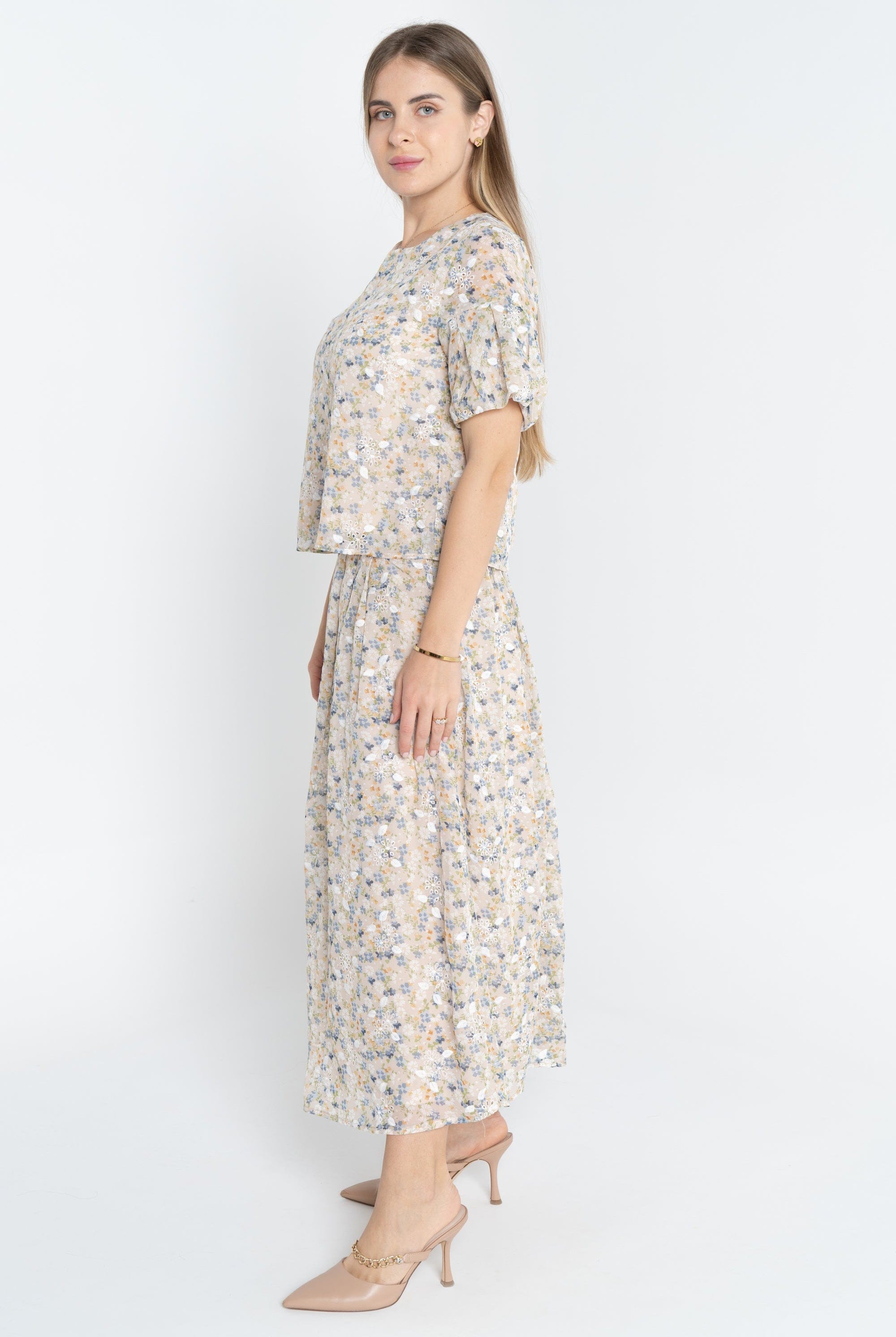 ميكا بلوزة موردة كم قصير نسائي