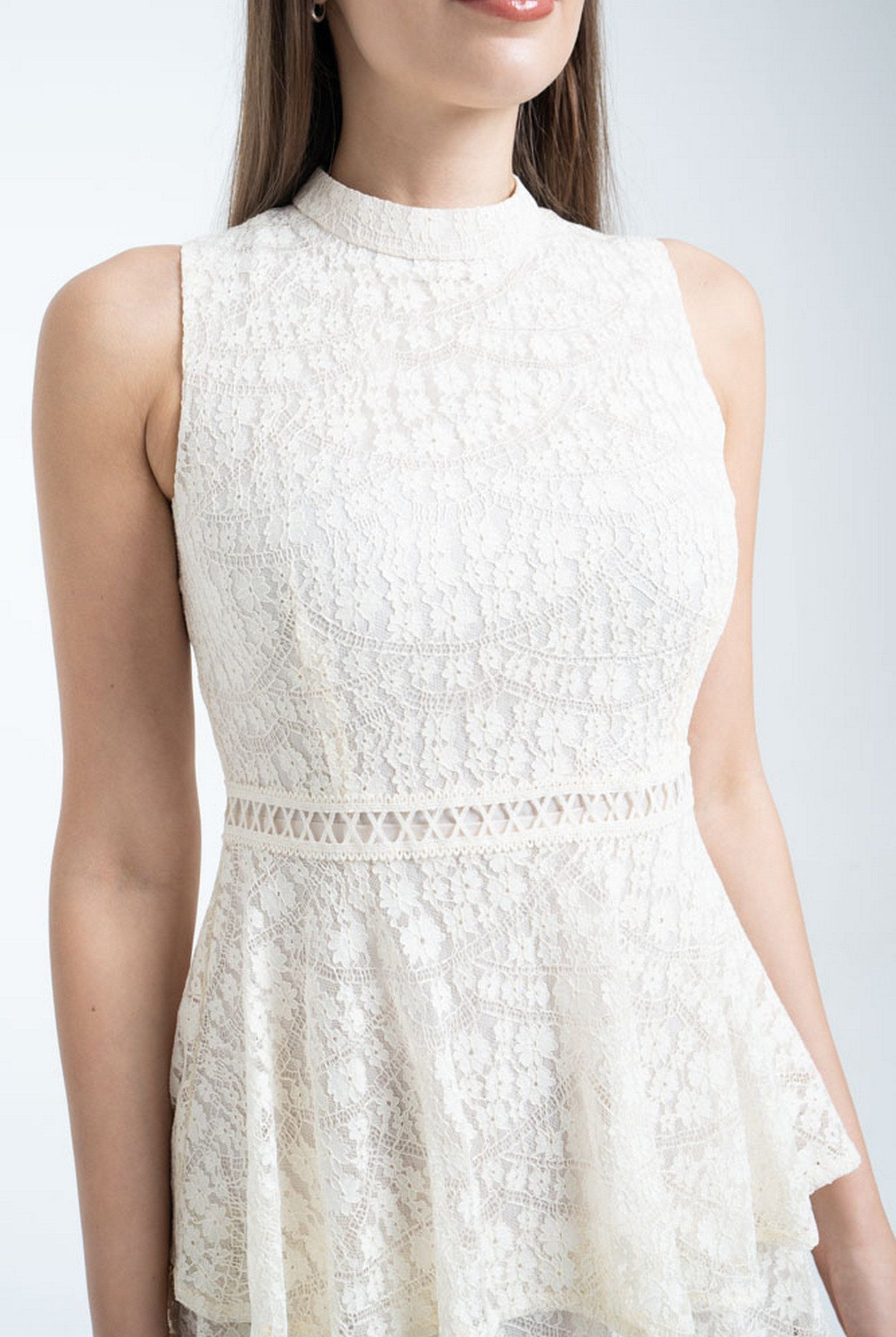 ميكا فستان ميدي مخصر مكشكش من أسفل كت نسائي