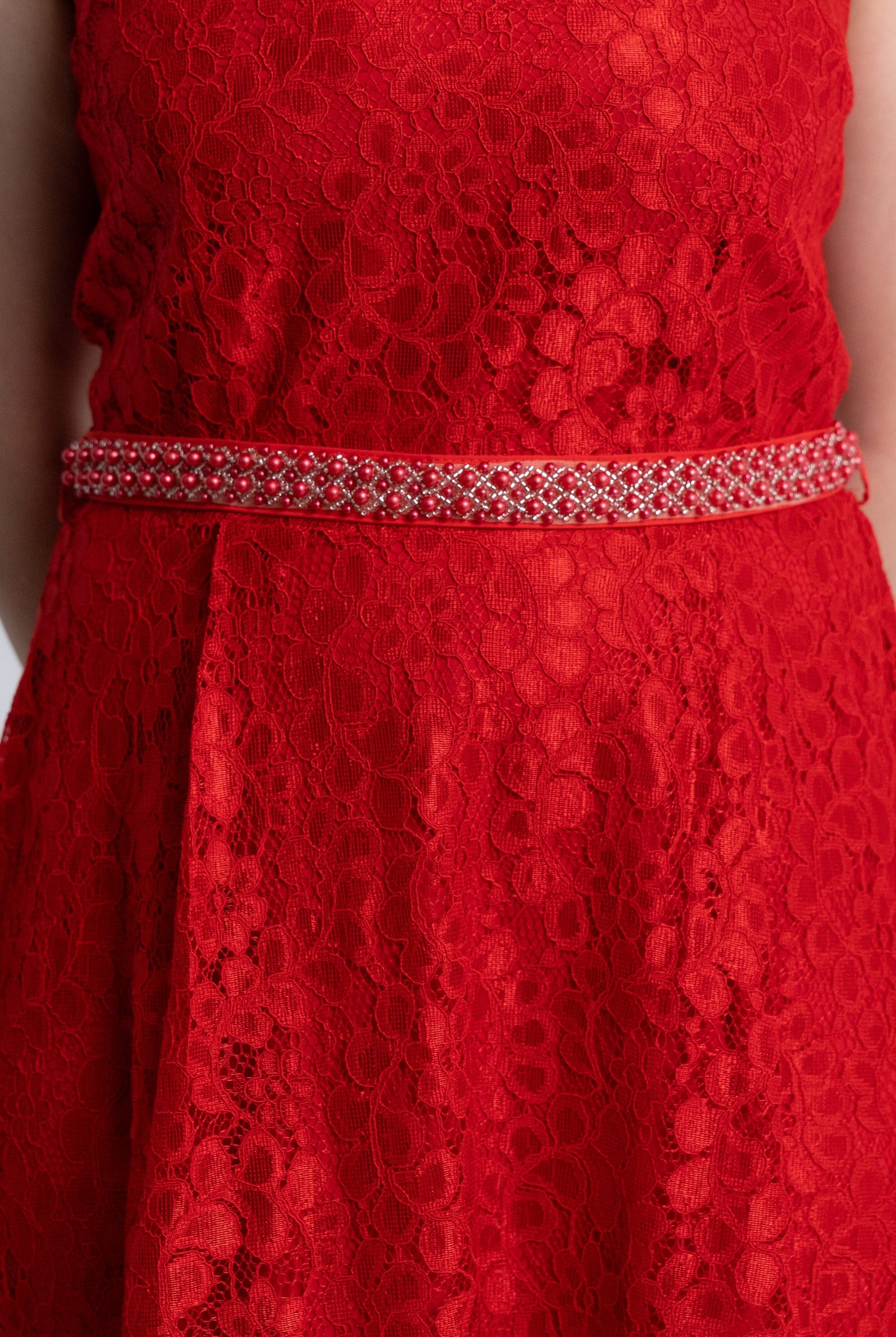 ميكا فستان ميدي بدون أكمام مخصر بياقة دائرية