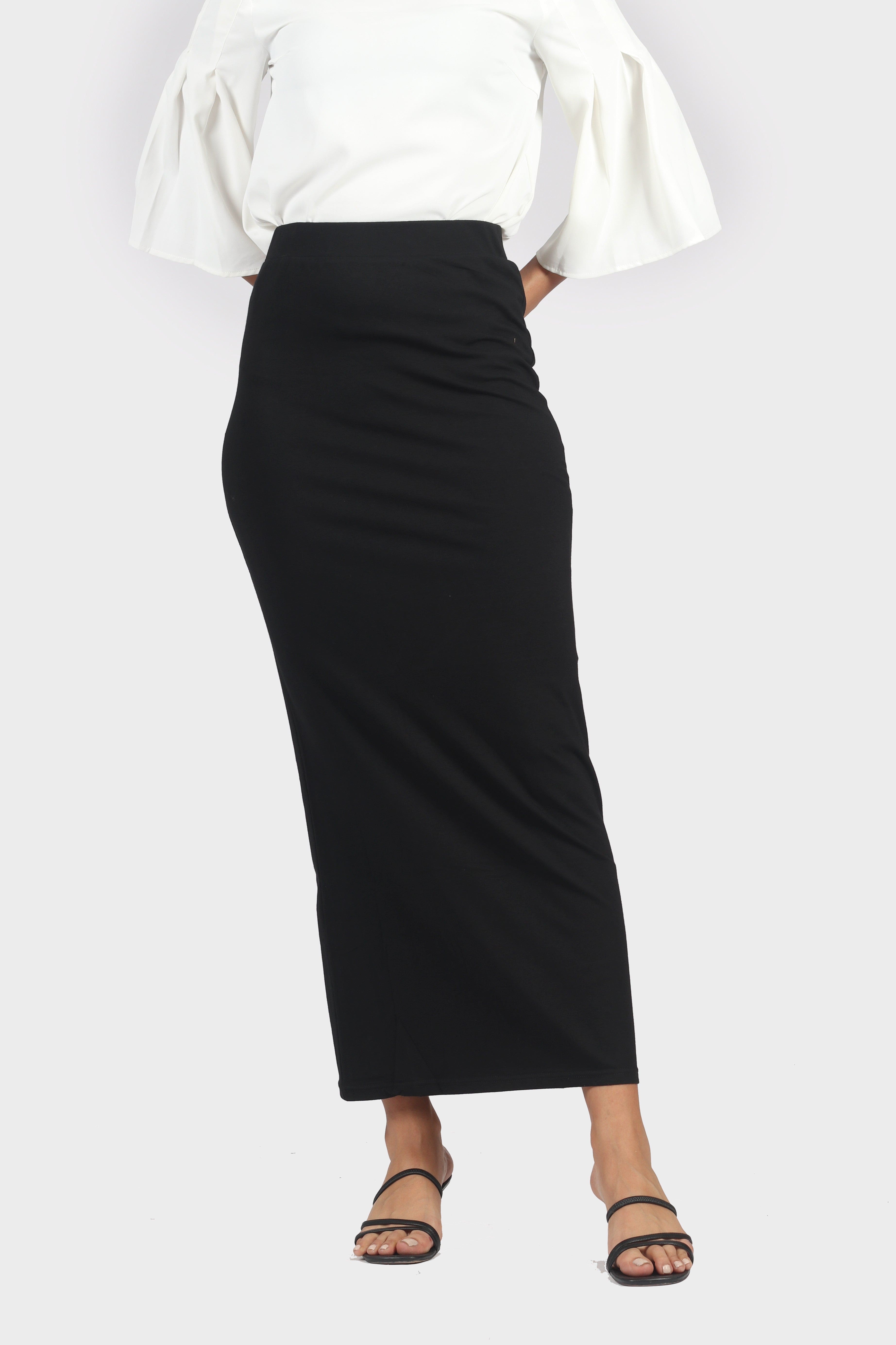 ميكا تنورة طويلة سادة مزموم خصر مرتفع نسائي