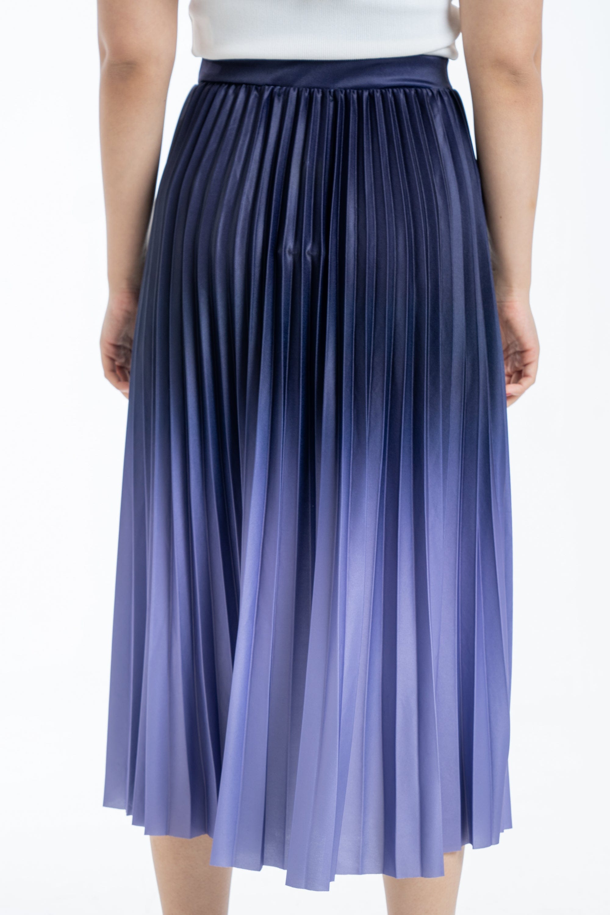 ميكا تنورة ميدي بليسيه خصر مرتفع