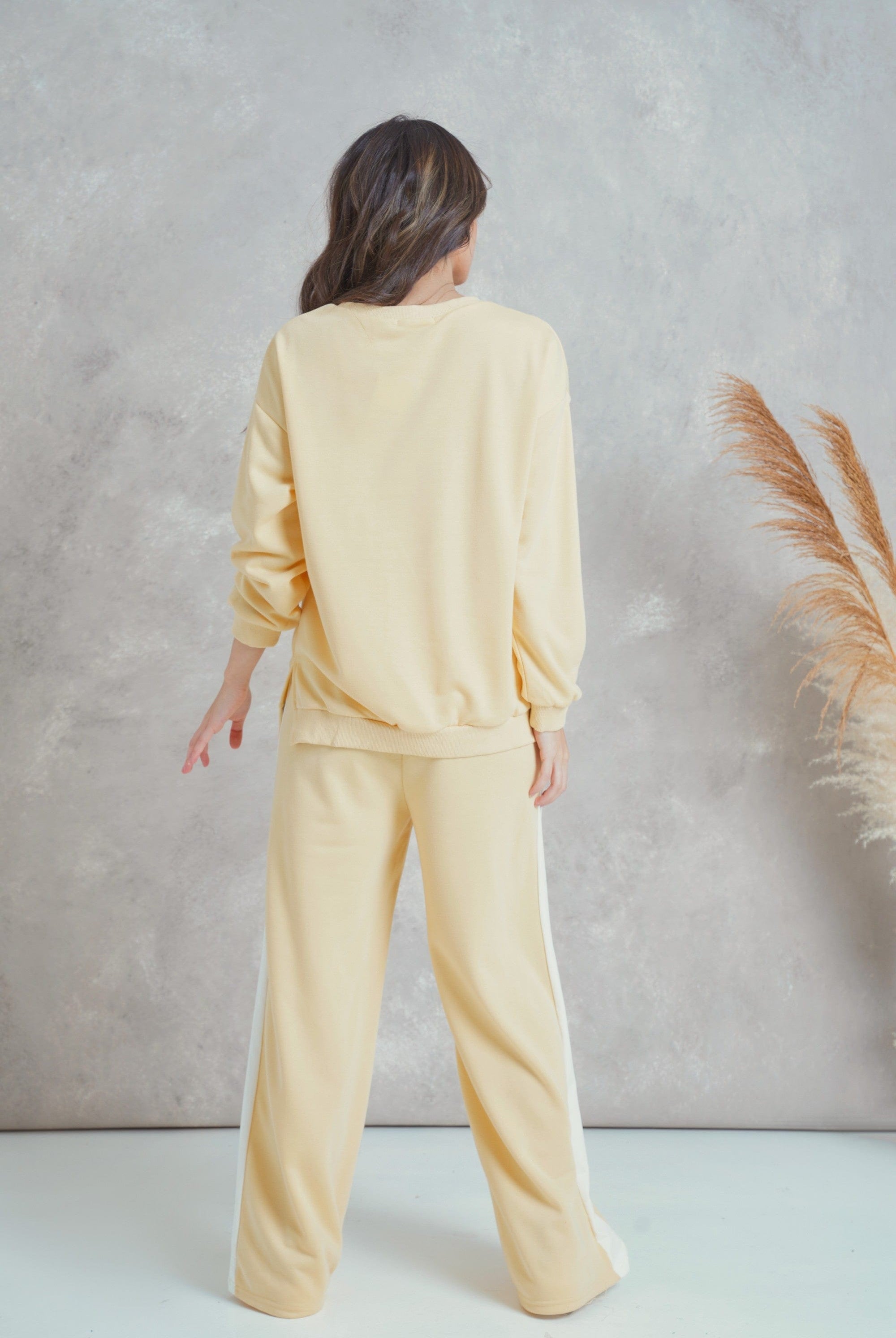 ميكا بلوزة قطنية برقبة دائرية كم طويل نسائي