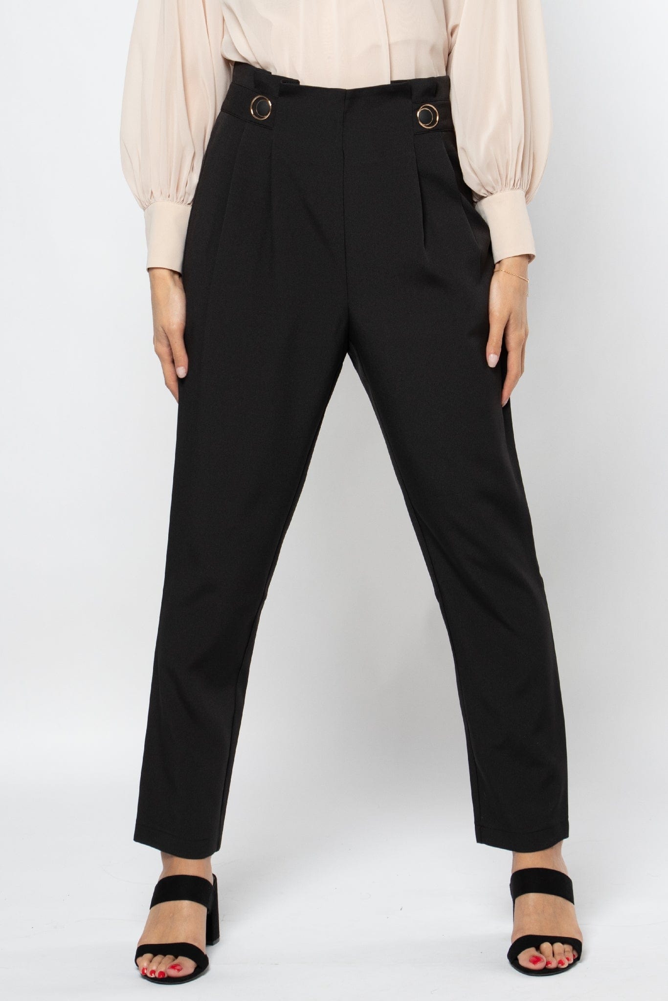 نتشي بنطلون كلاسيك طويل بزرارين نسائي