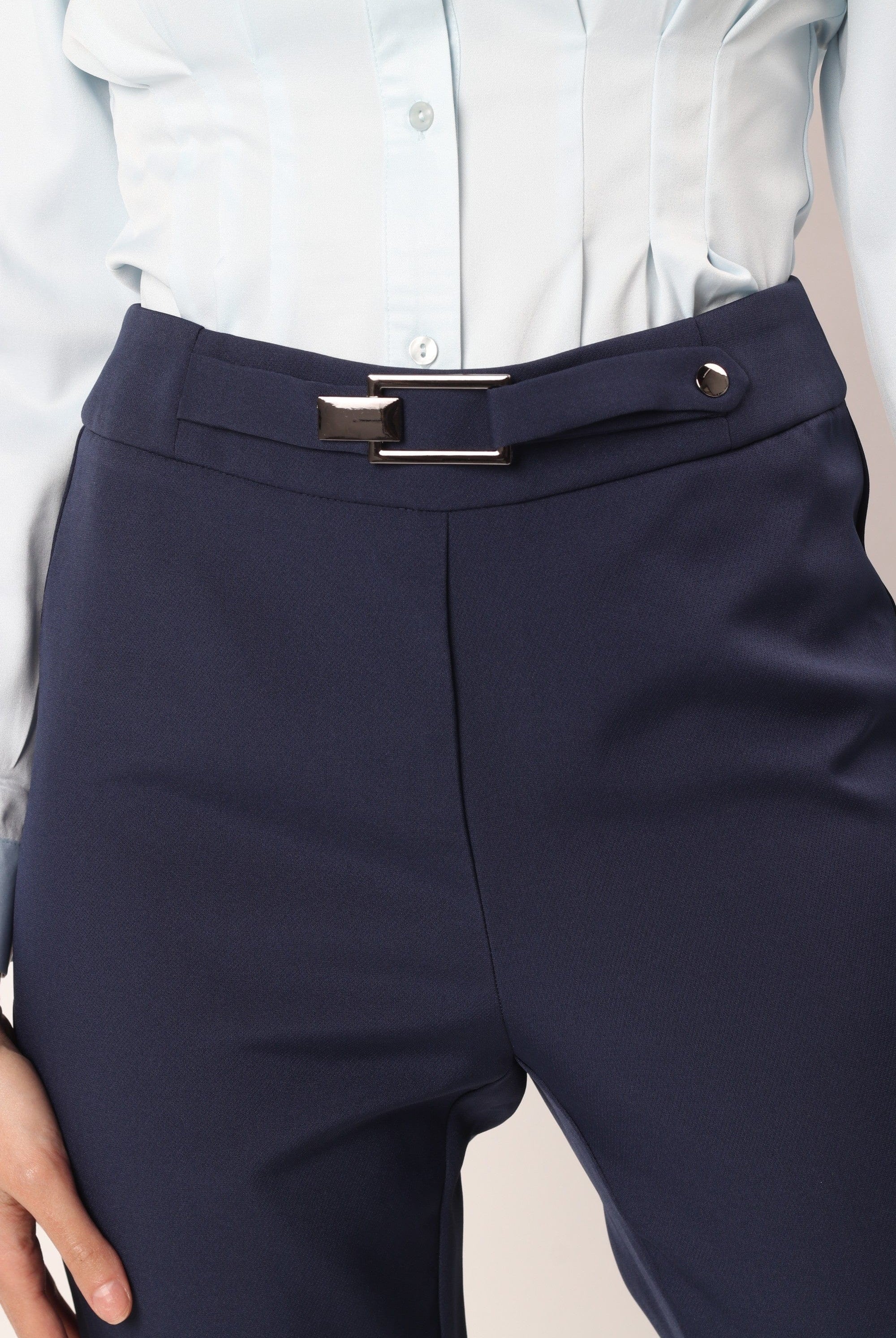 نتشي بنطلون قماش كلاسيك حريمي بحزام صغير