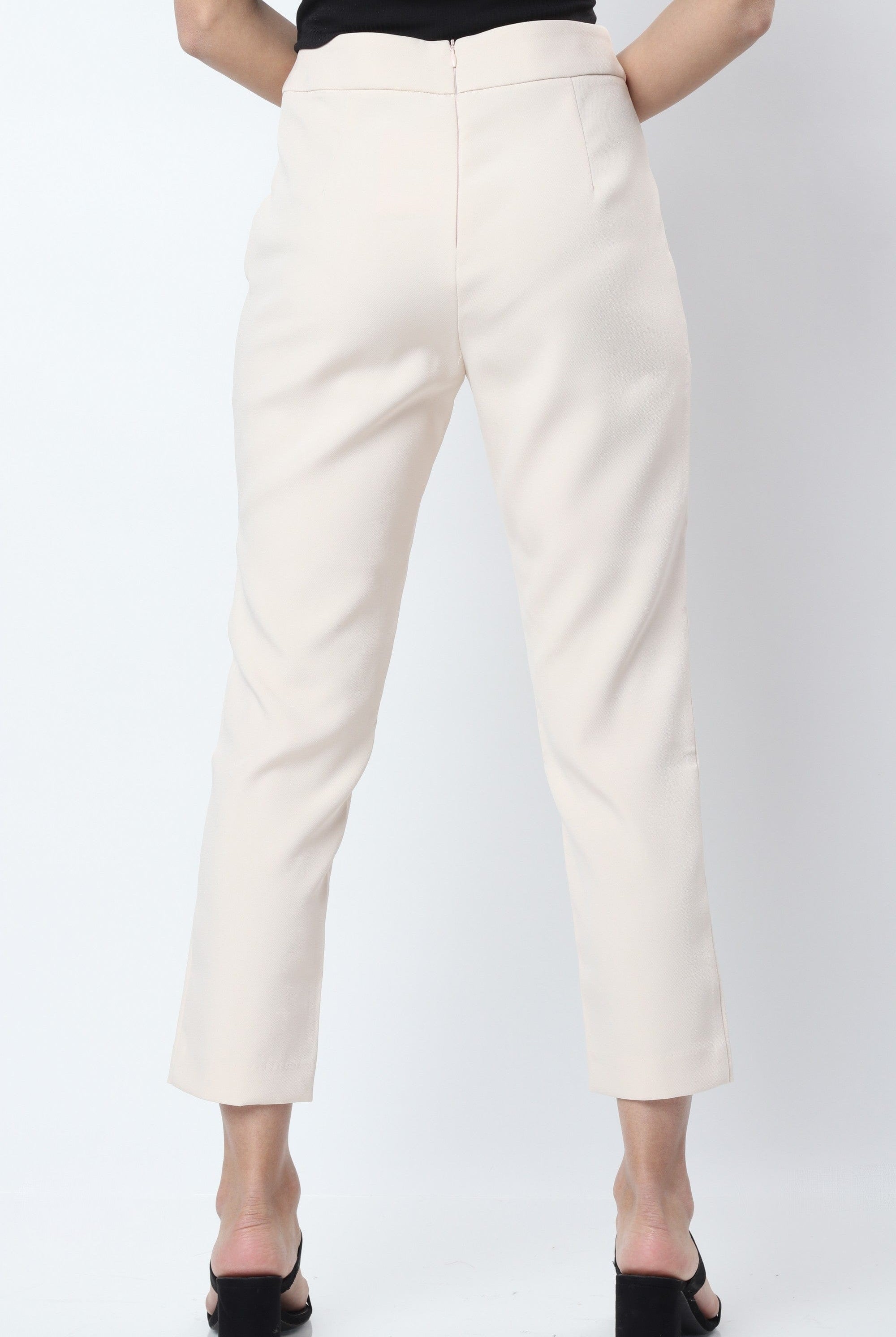 نتشي بنطلون قماش كلاسيك حريمي بحزام صغير